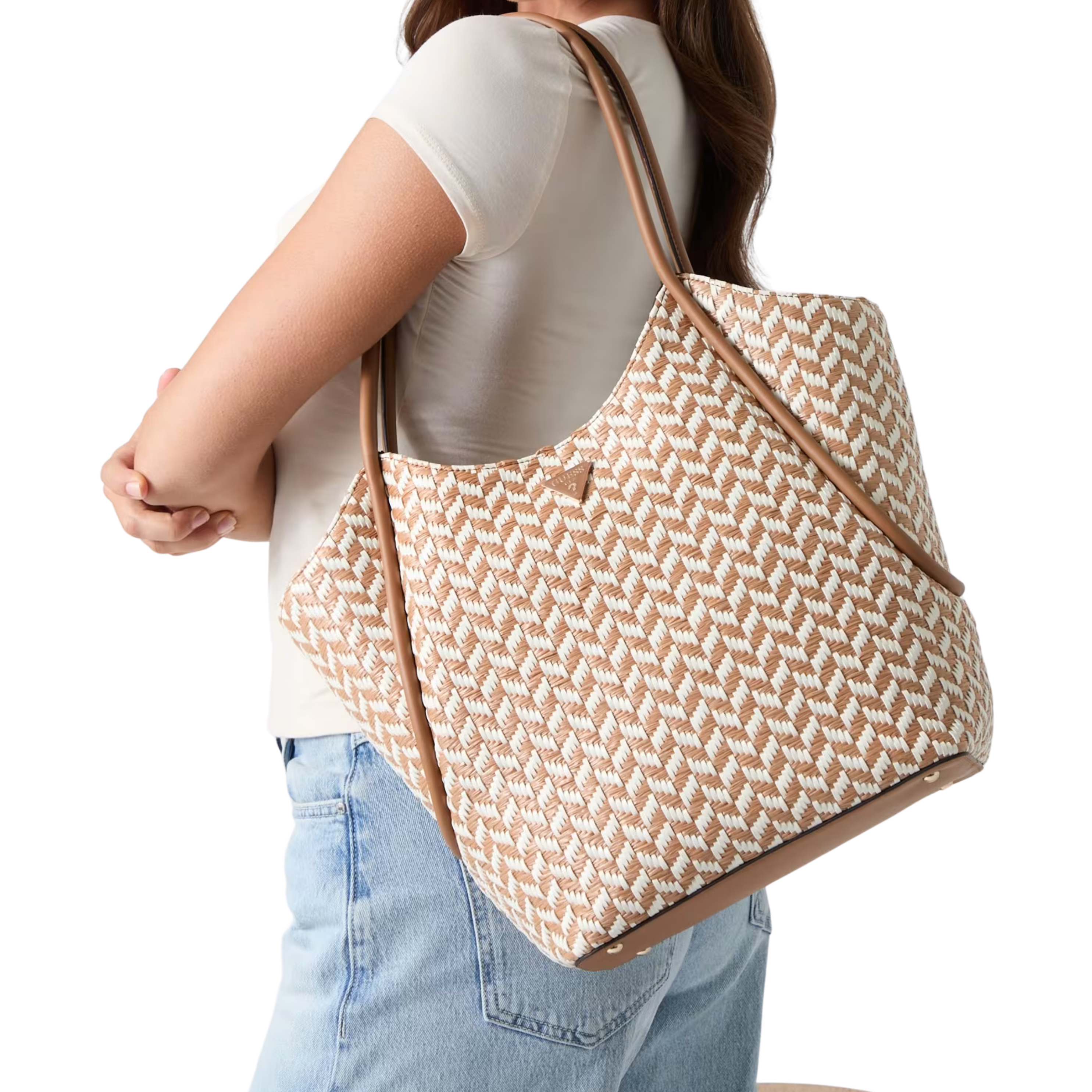 Guess Women Tessi Shopper - Camel Multi