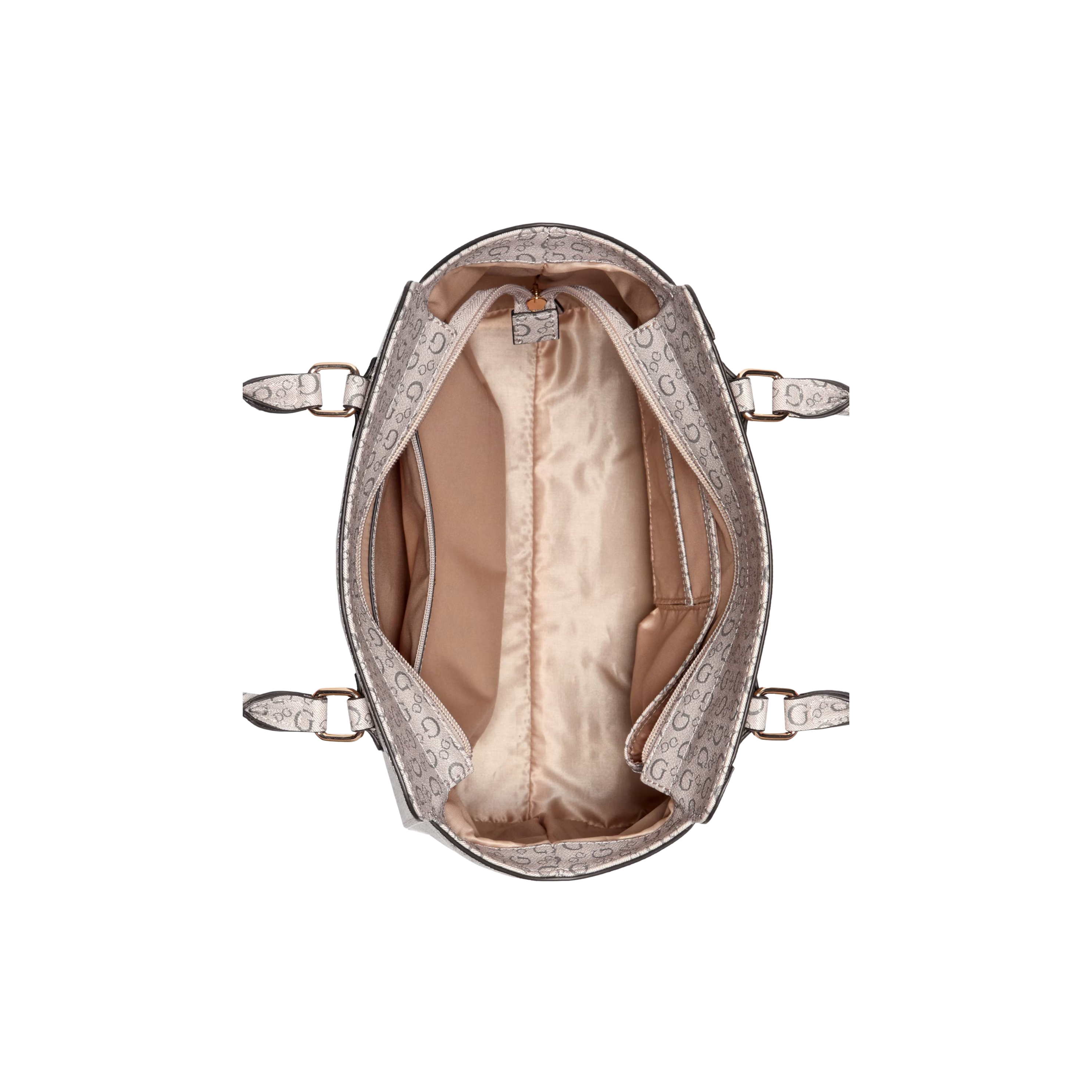 Guess Women Gemma Logo Satchel - Beige