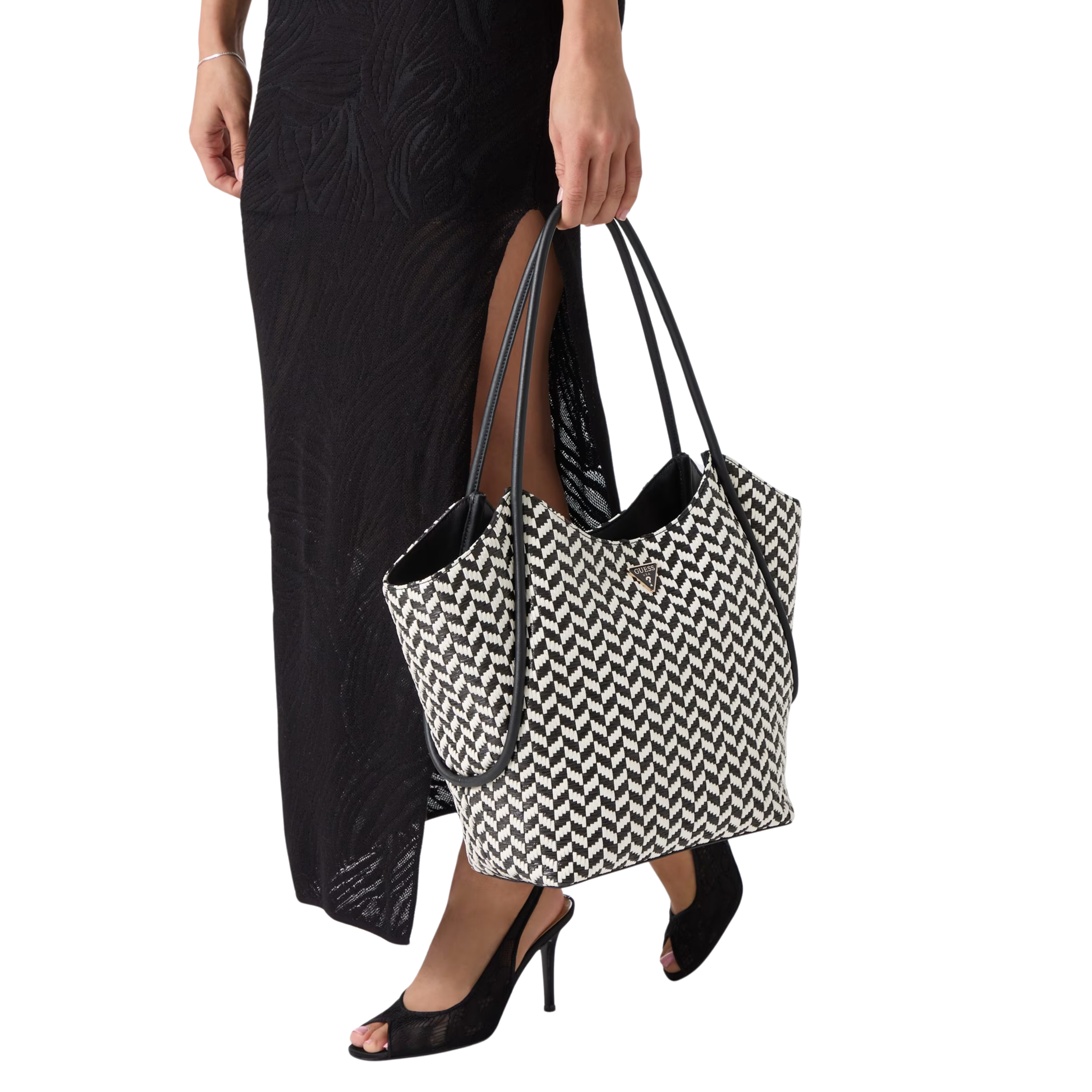 Guess Women Tessi Shopper - Marble Black White