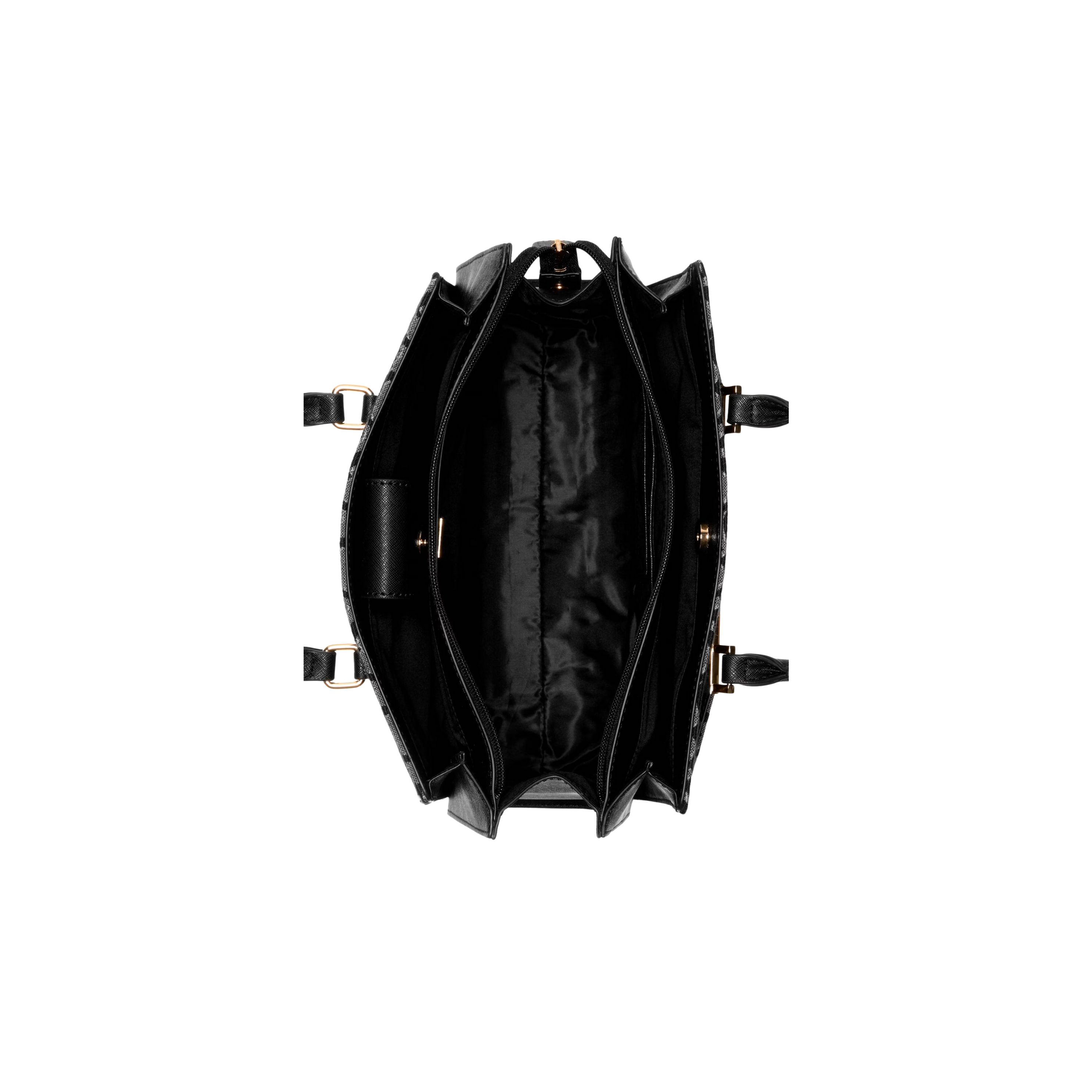 Guess Women Marva Jacquard Logo Satchel - Black