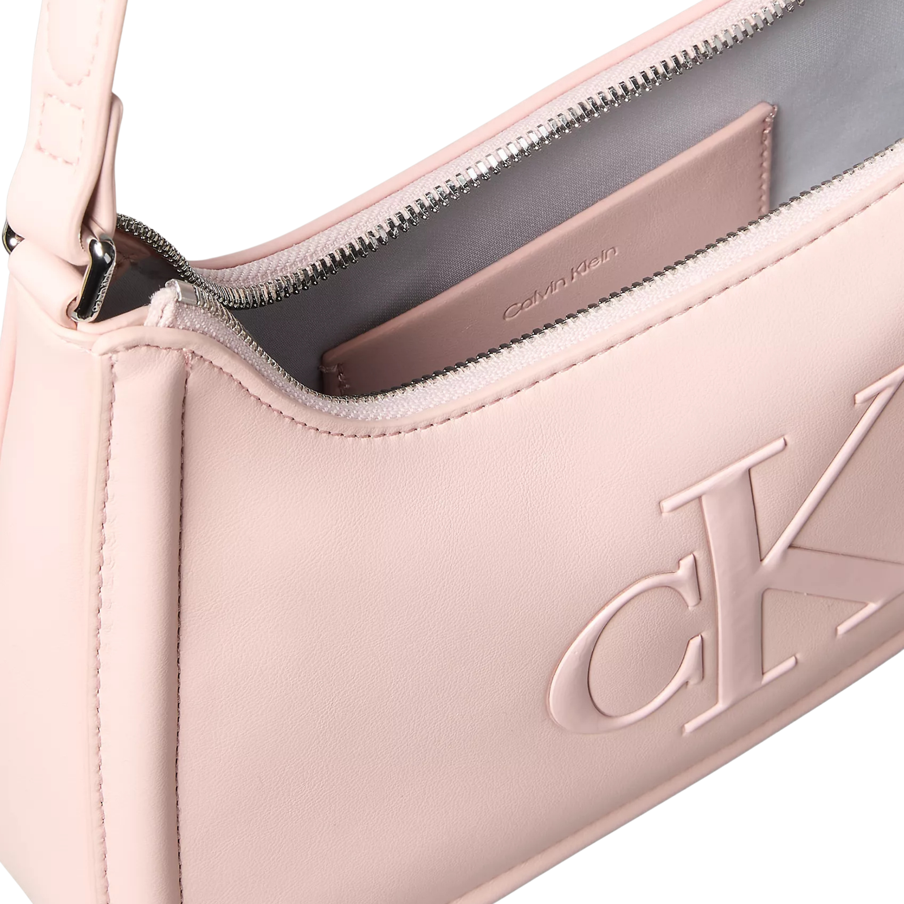Calvin Klein Women Embossed Monogram Shoulder Bag - Pale Conch