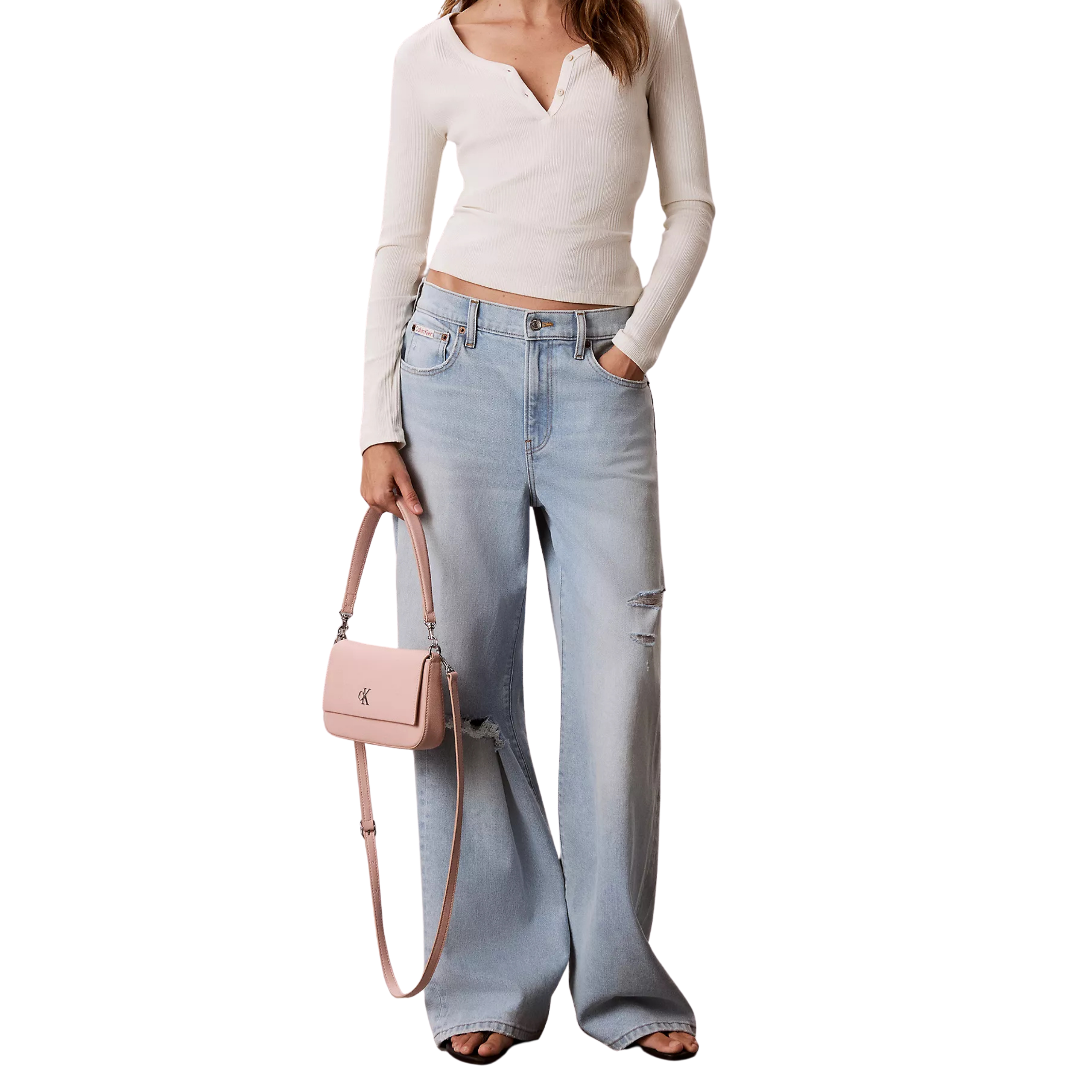 Calvin Klein Women Minimal Monogram Shoulder Bag - Pale Conch