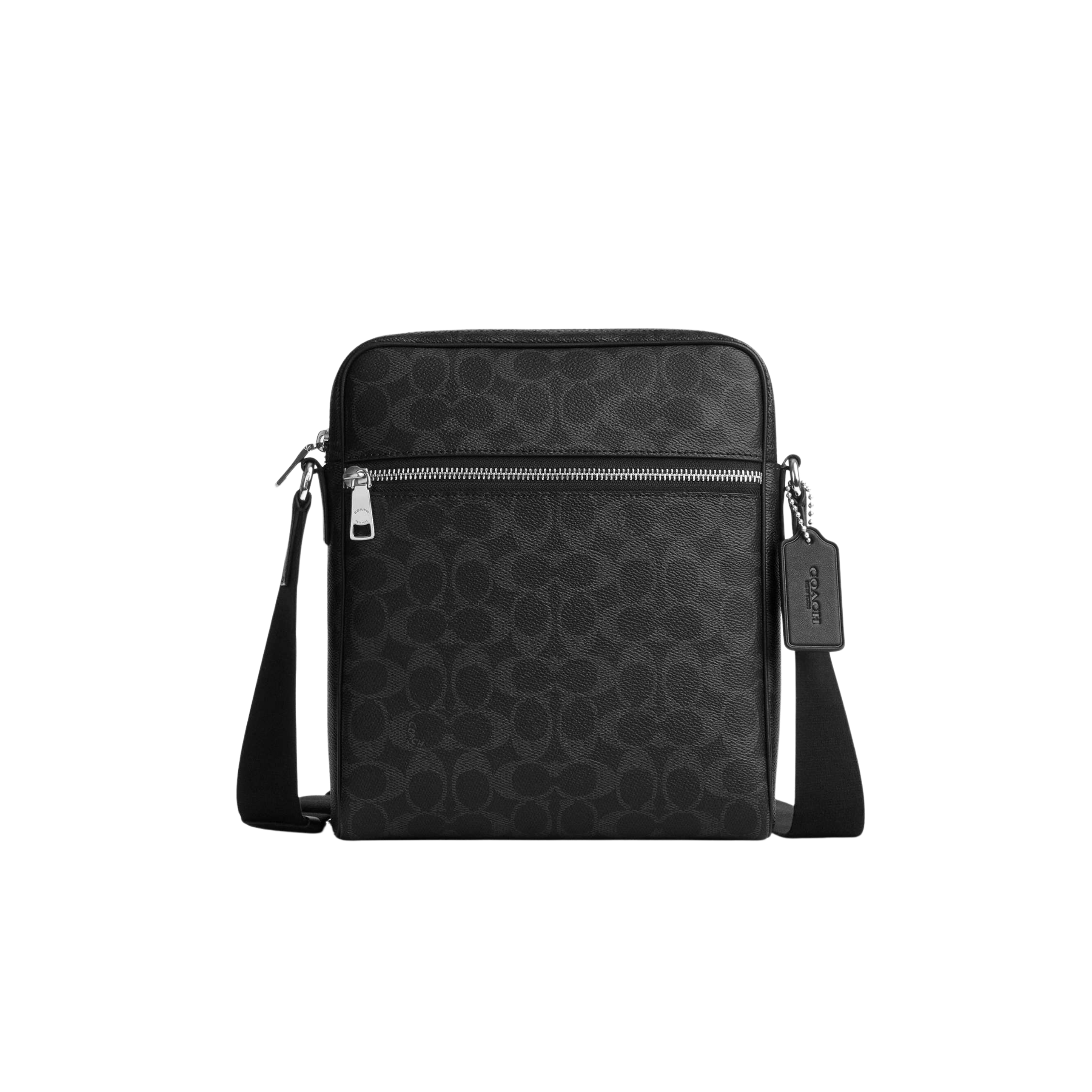 Coach Men Tristan Crossbody Bag 22 - Silver Black Signature