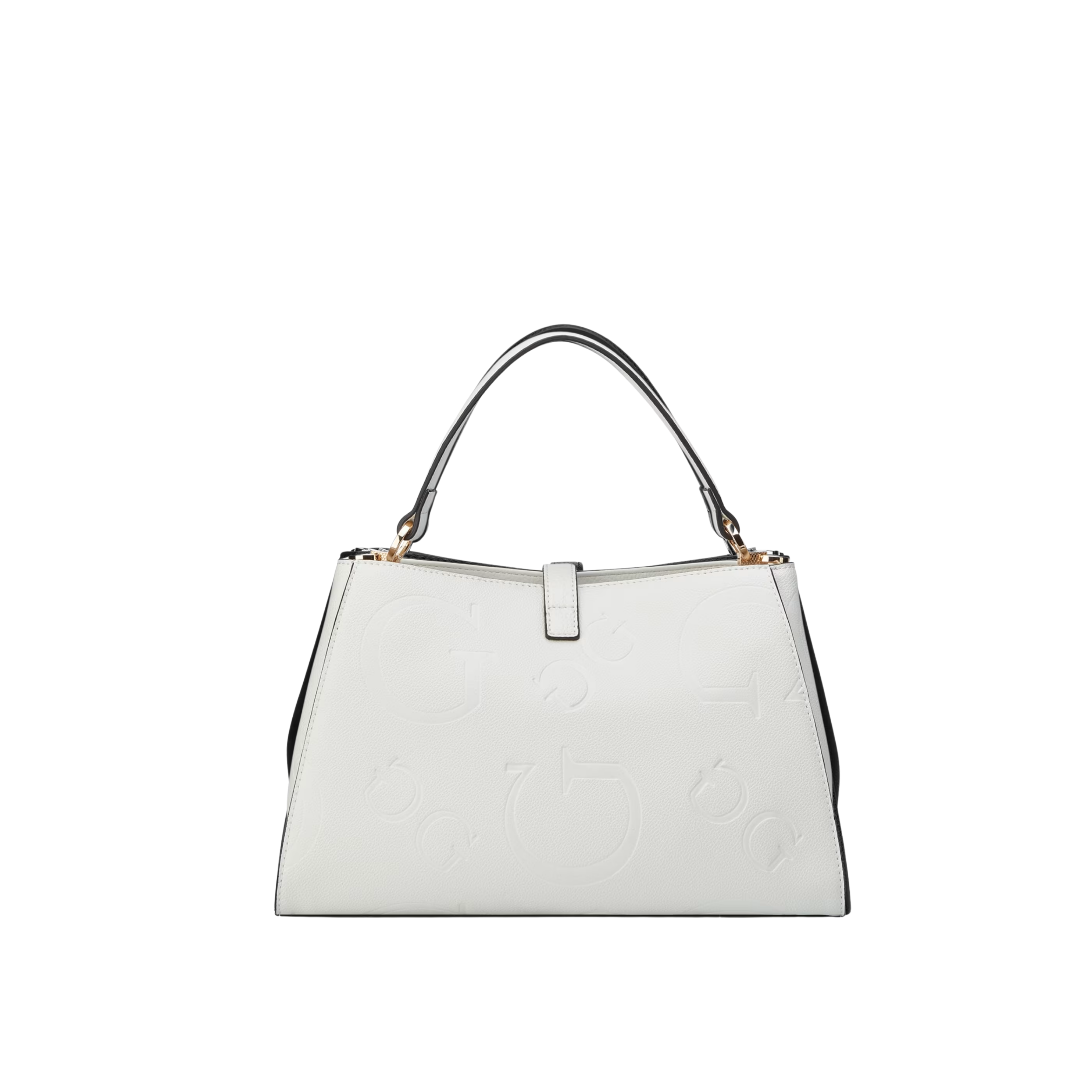 Guess Women Rudie Embossed Logo Satchel - Off White