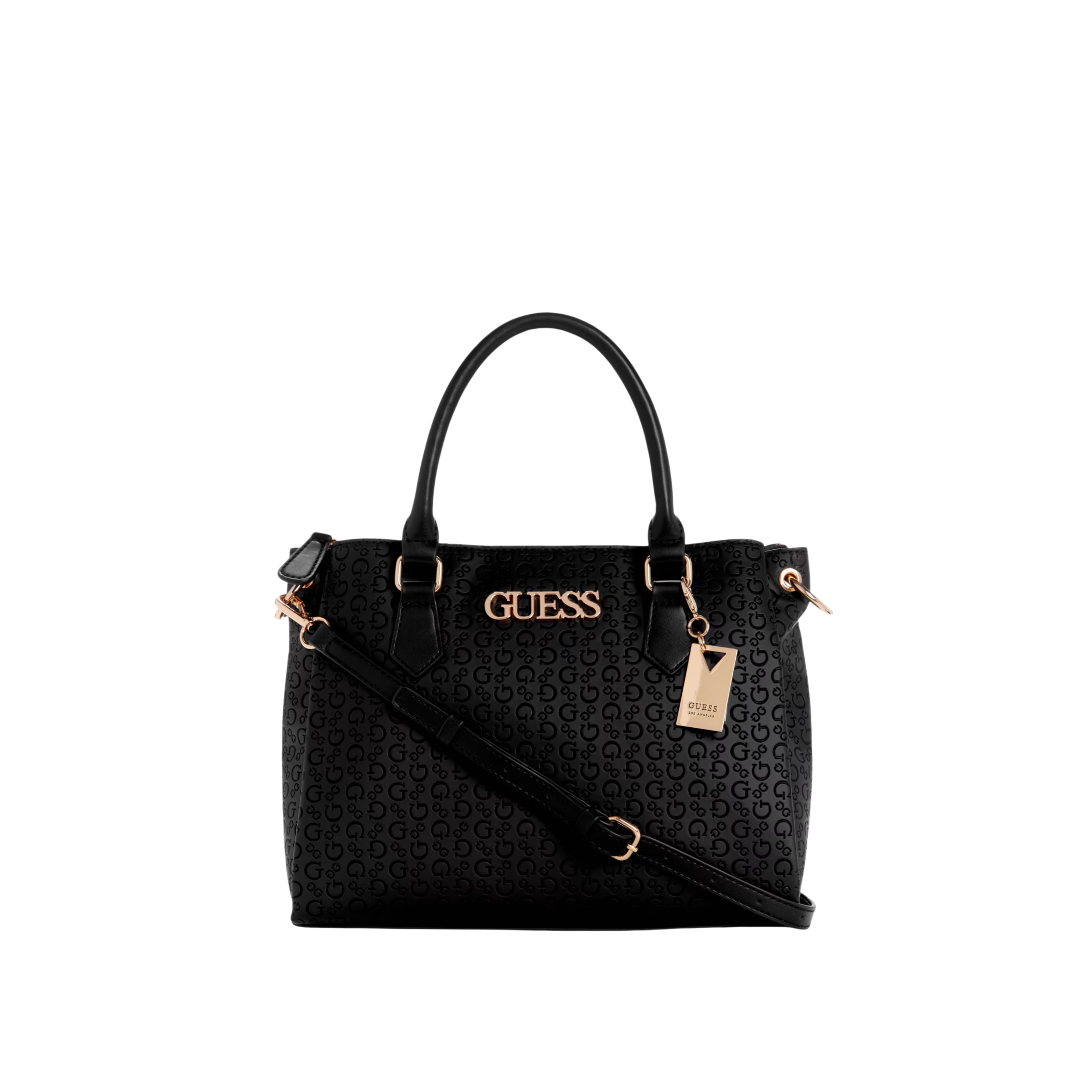 GUESS Women Zakaria Debossed Logo Satchel - Black