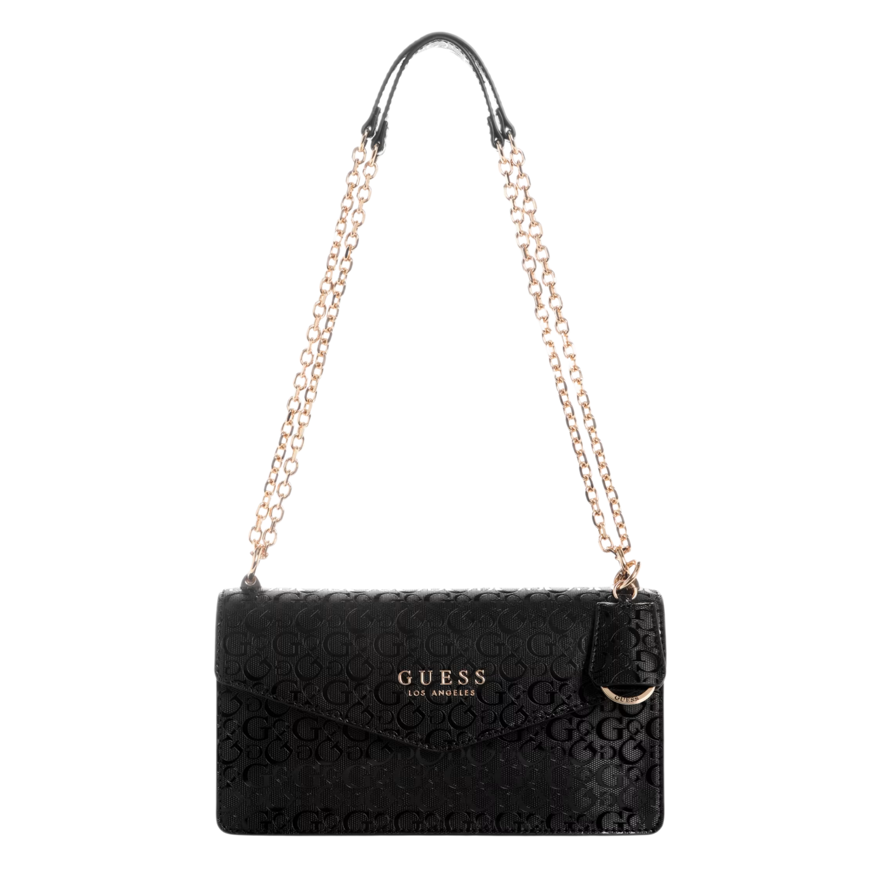 Guess Women Kiran Logo Shine Convertible Crossbody - Black