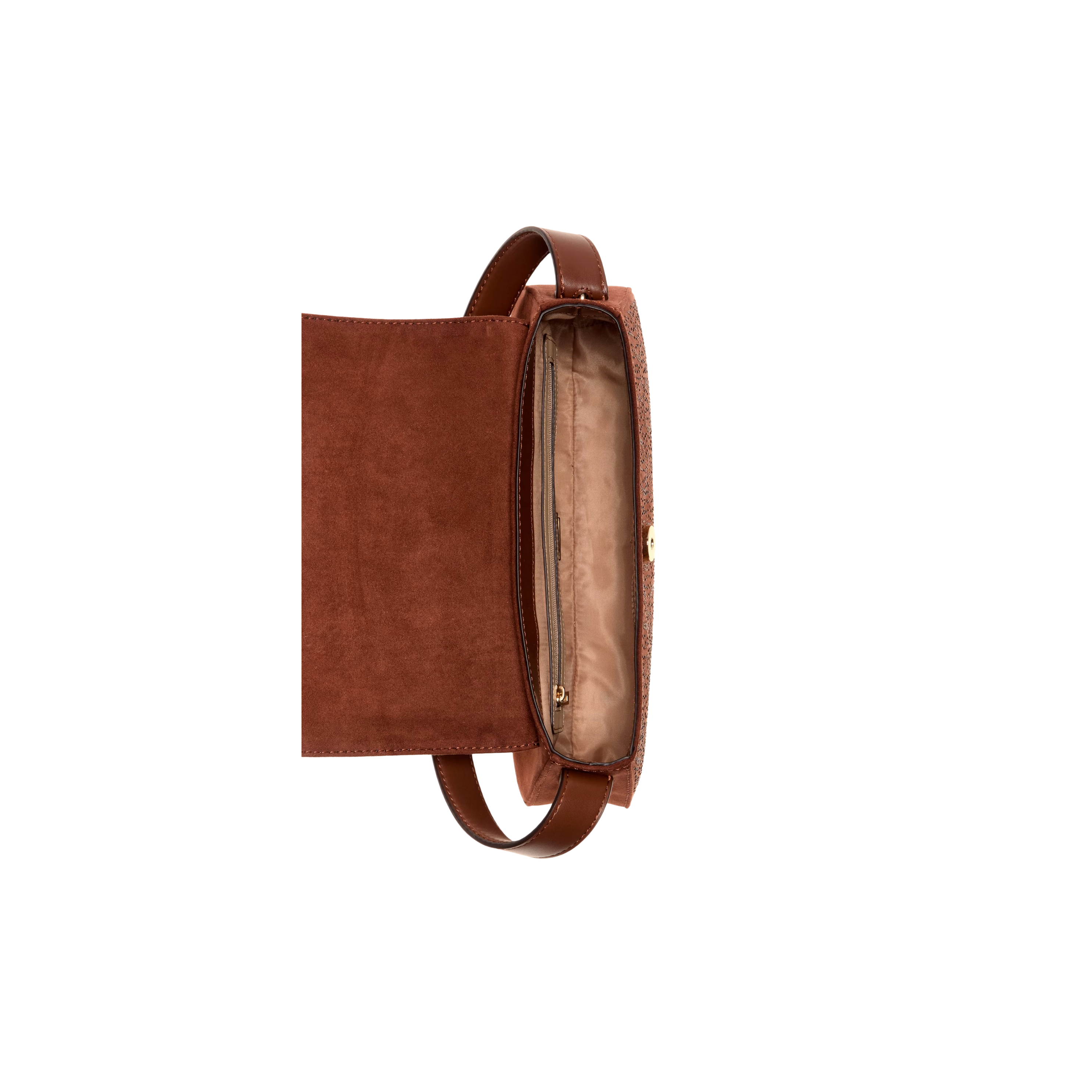 GUESS Women Avelina Rhinestone Logo Shoulder Bag - Brown