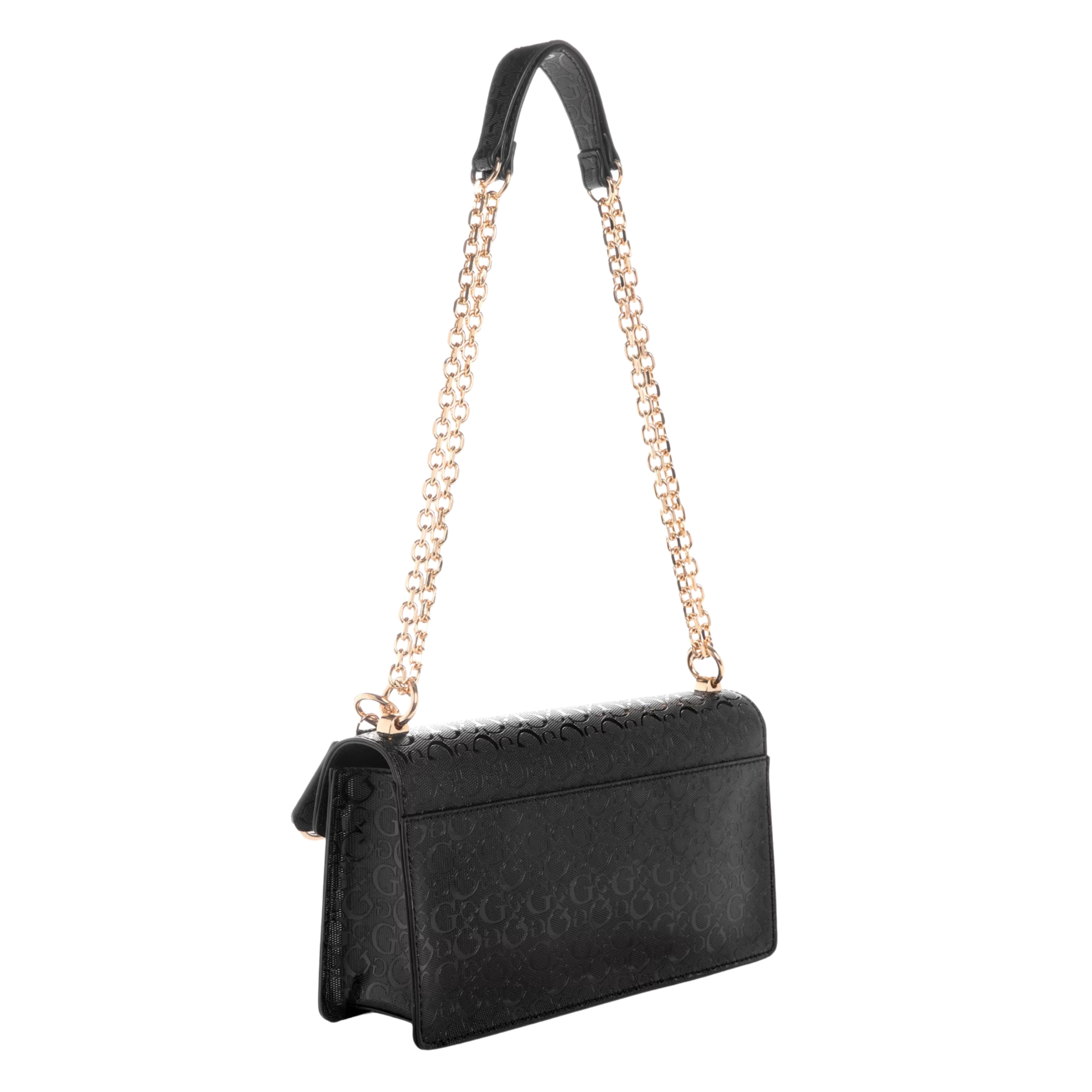 Guess Women Kiran Logo Shine Convertible Crossbody - Black