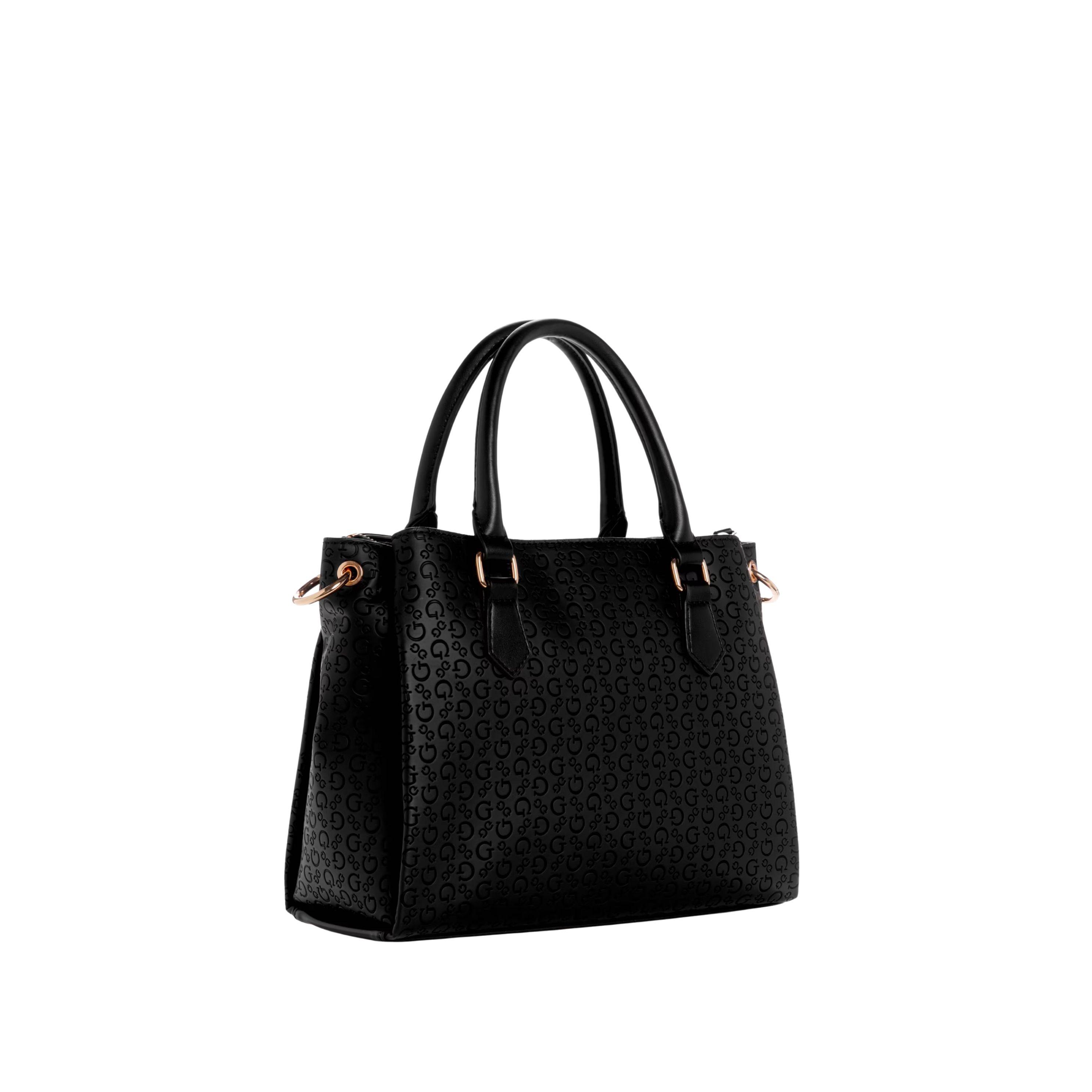 GUESS Women Zakaria Debossed Logo Satchel - Black