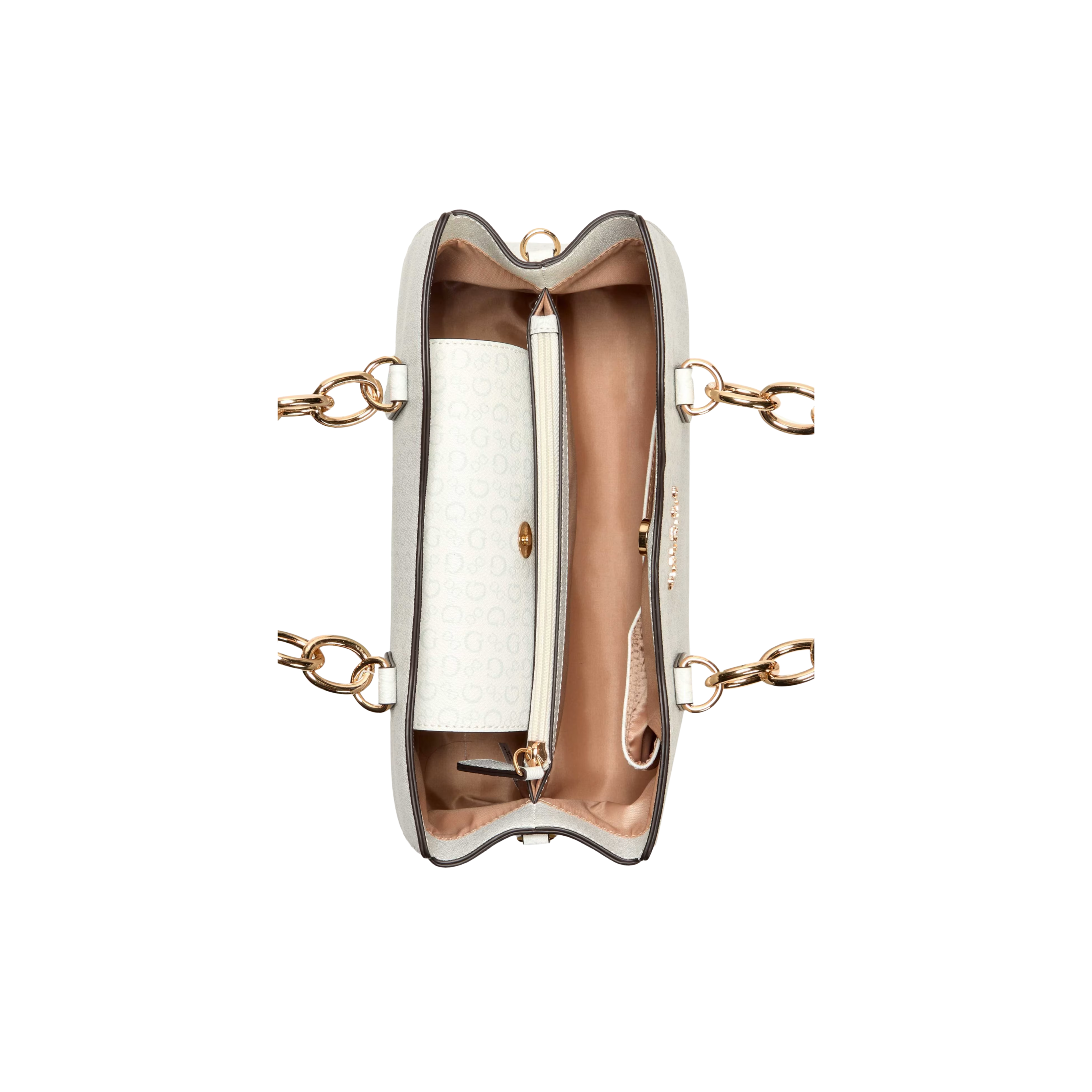 Guess Women Chiarra Logo Satchel - White