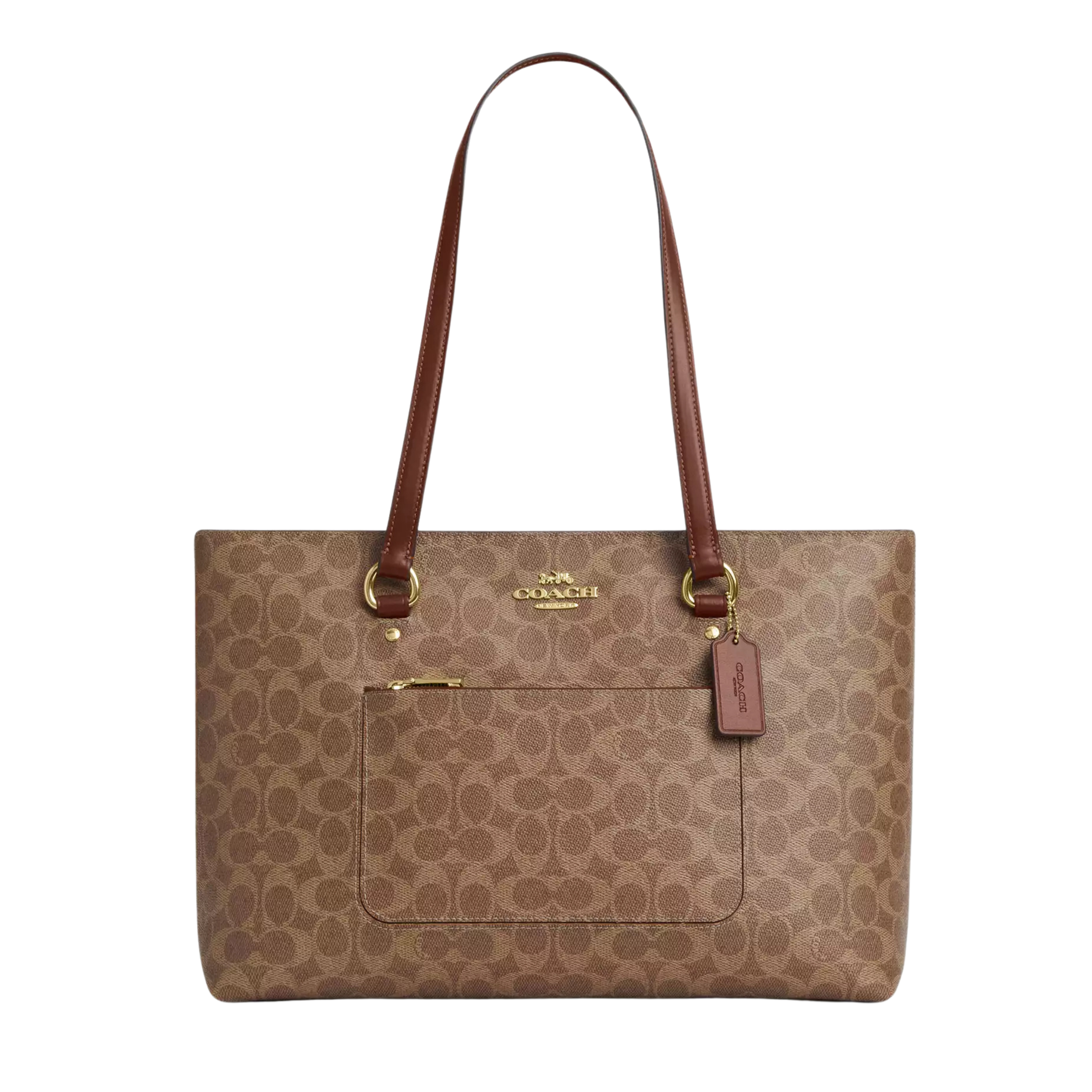 COACH Women Station Tote Bag - Gold Tan Brown
