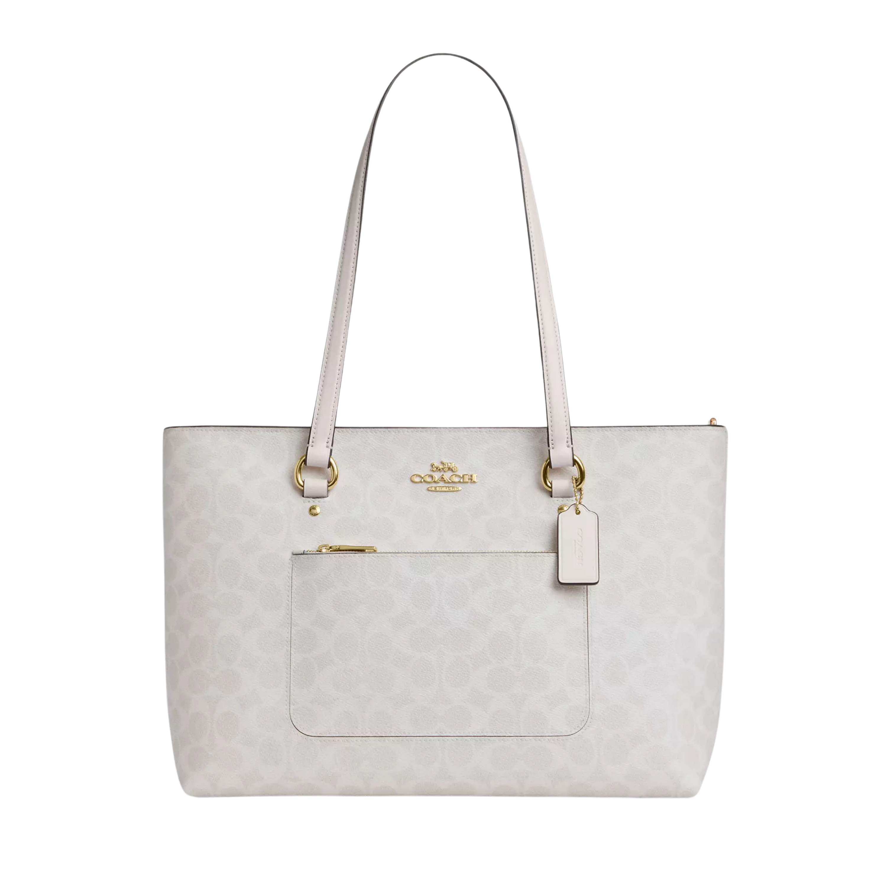 COACH Women Station Tote Bag - Gold White Chalk