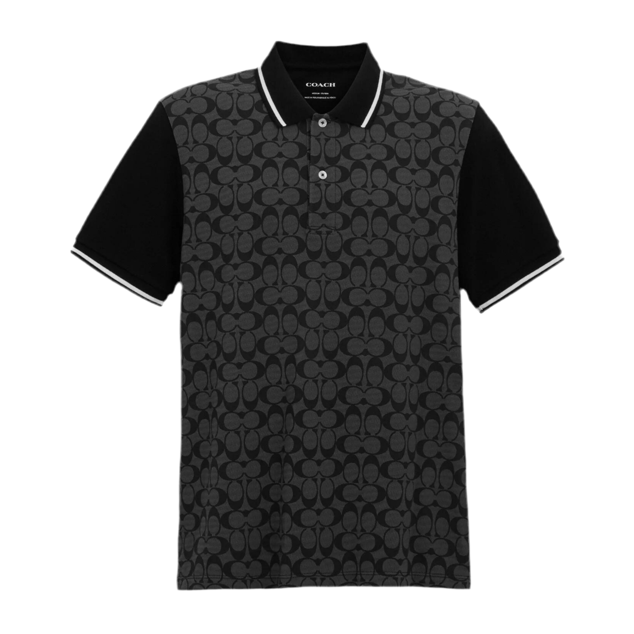 COACH Men Signature Polo - Charcoal