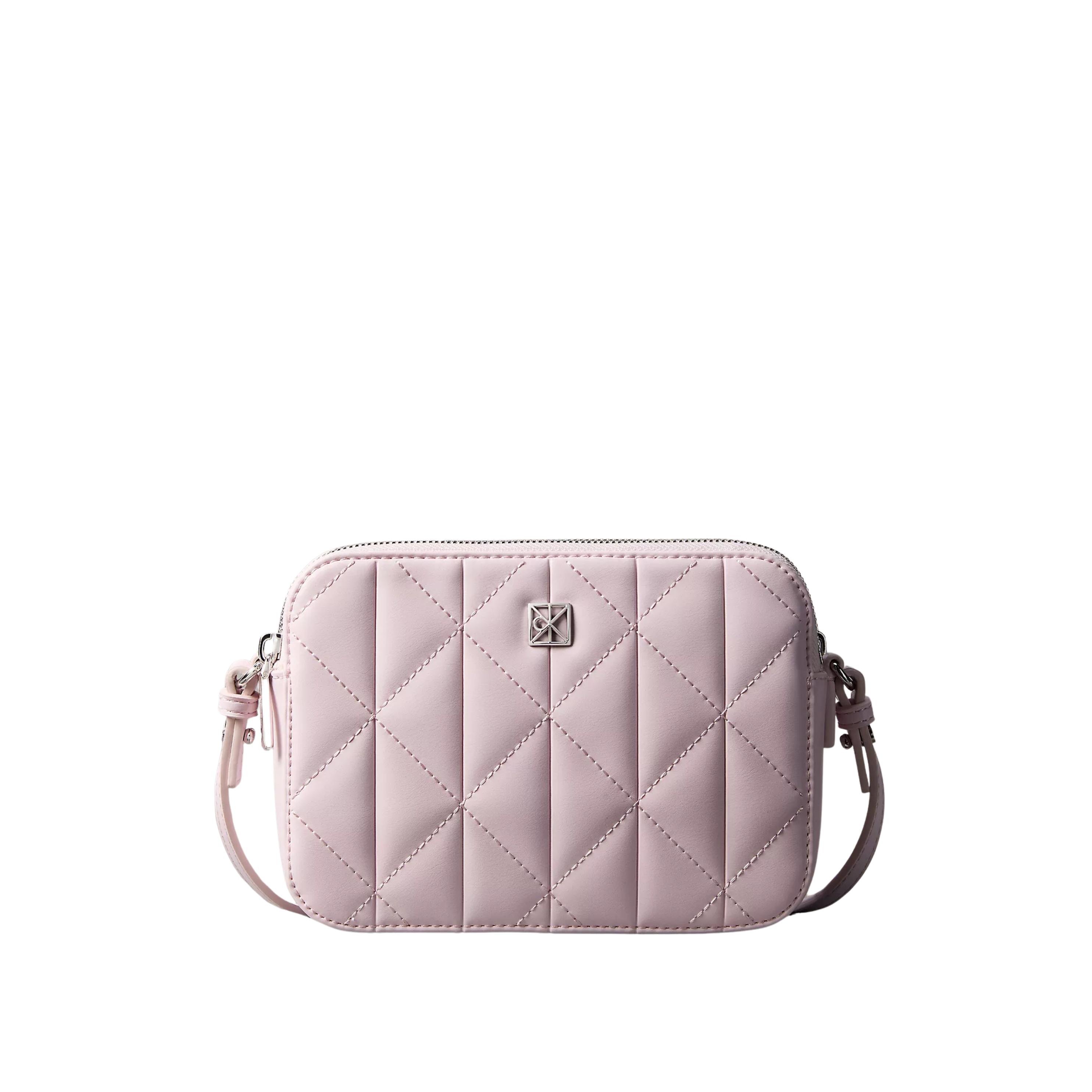 Calvin Klein Women Quilted Emblem Logo Camera Bag - Cradle Pink
