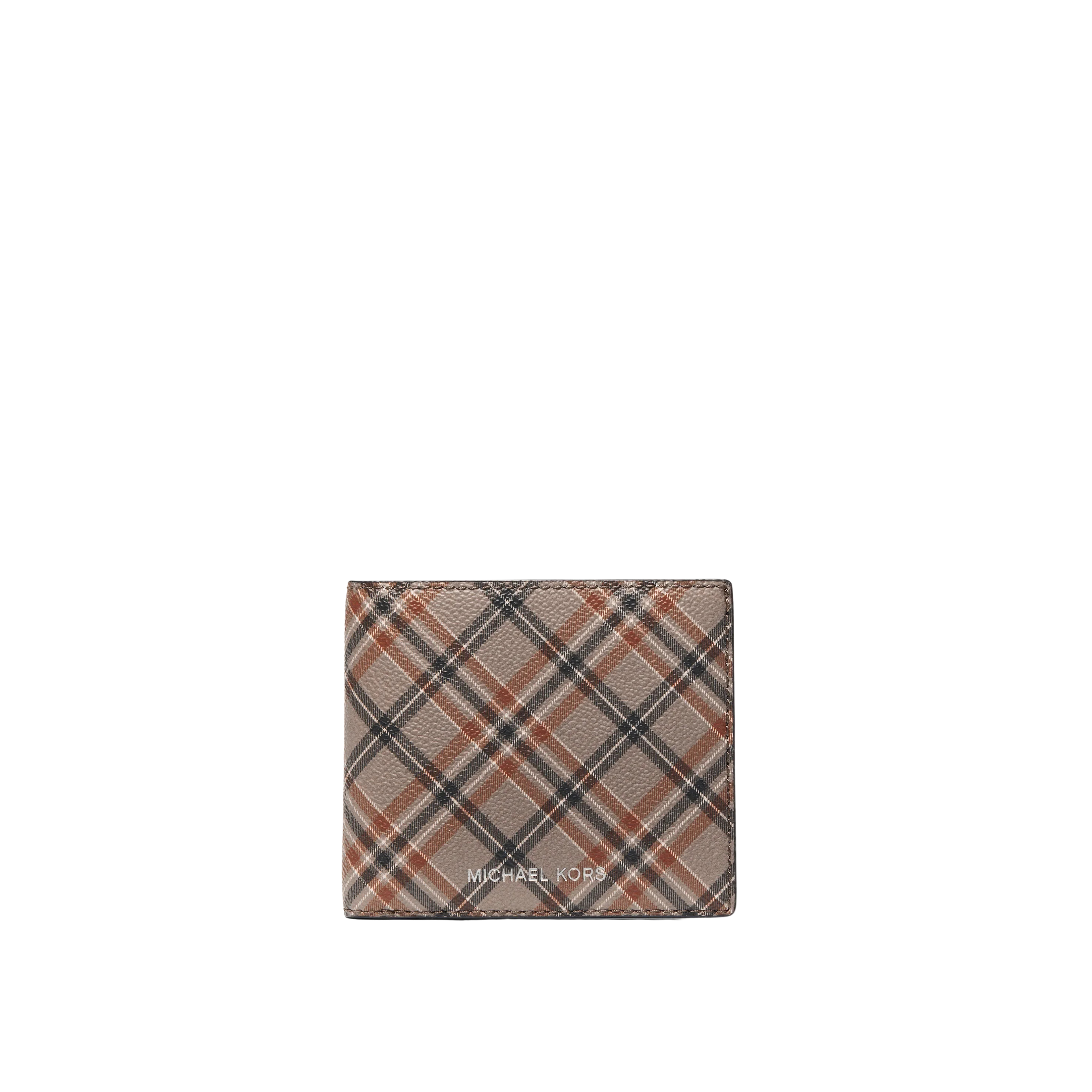 Michael Kors Men Cooper Plaid Print Wallet - Mushroom