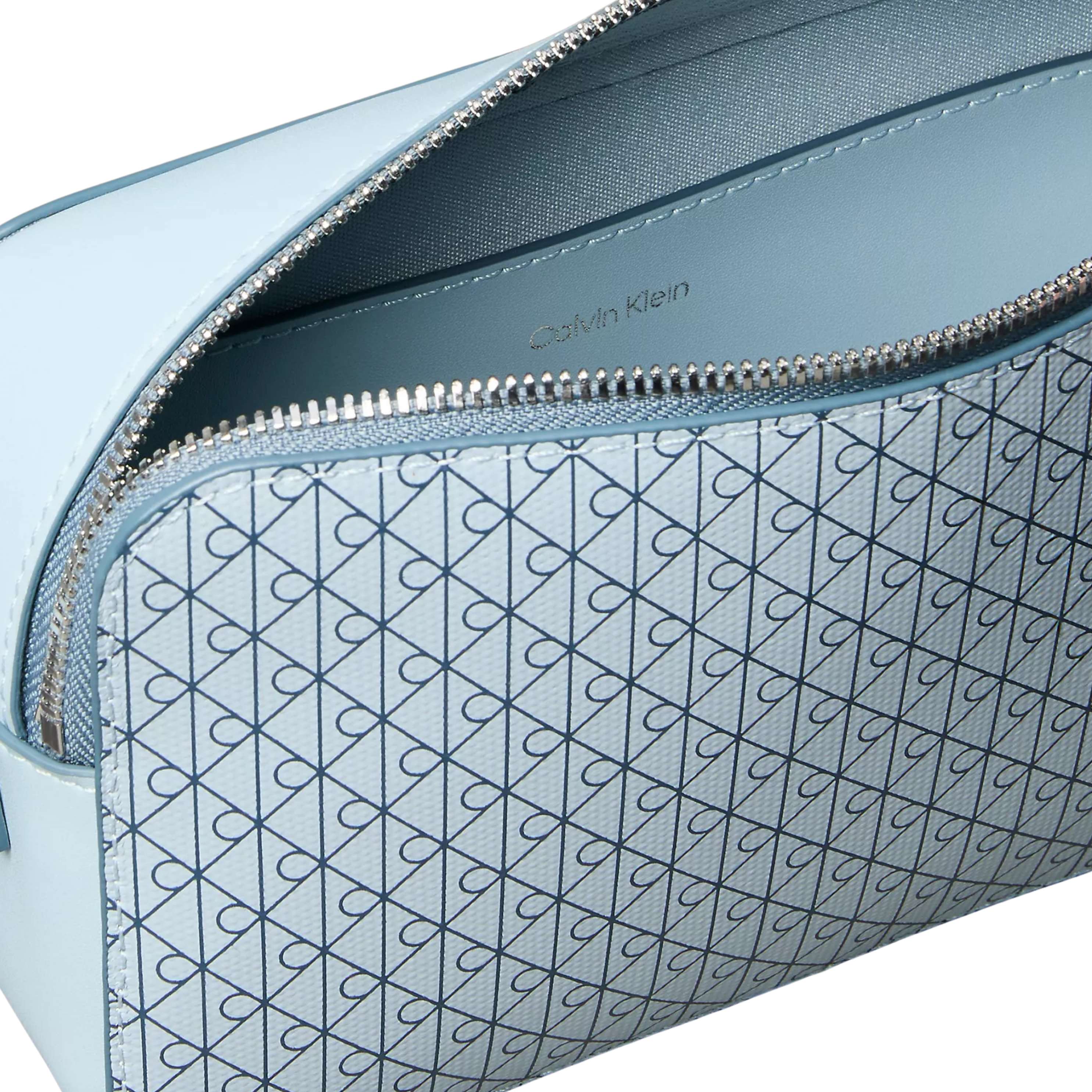 Calvin Klein Women Allover Emblem Logo Camera Bag - Palest Blue Aop