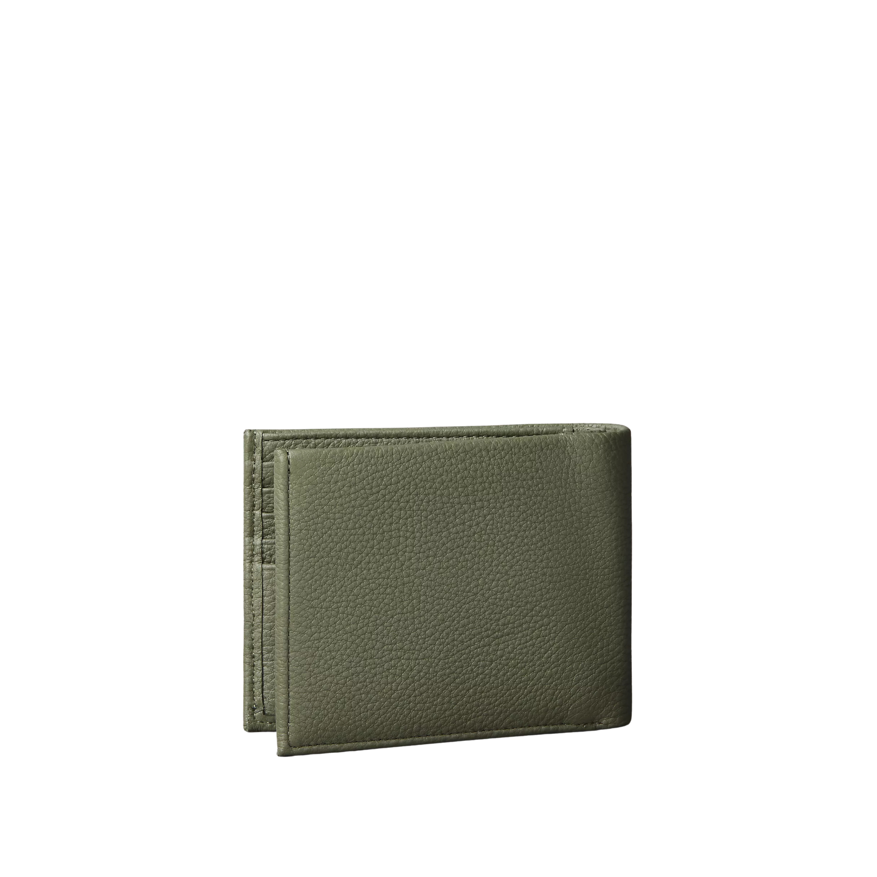 Calvin Klein Men Pebble Grain Leather Bifold Wallet with Coin Pouch - Deep Lichen Green