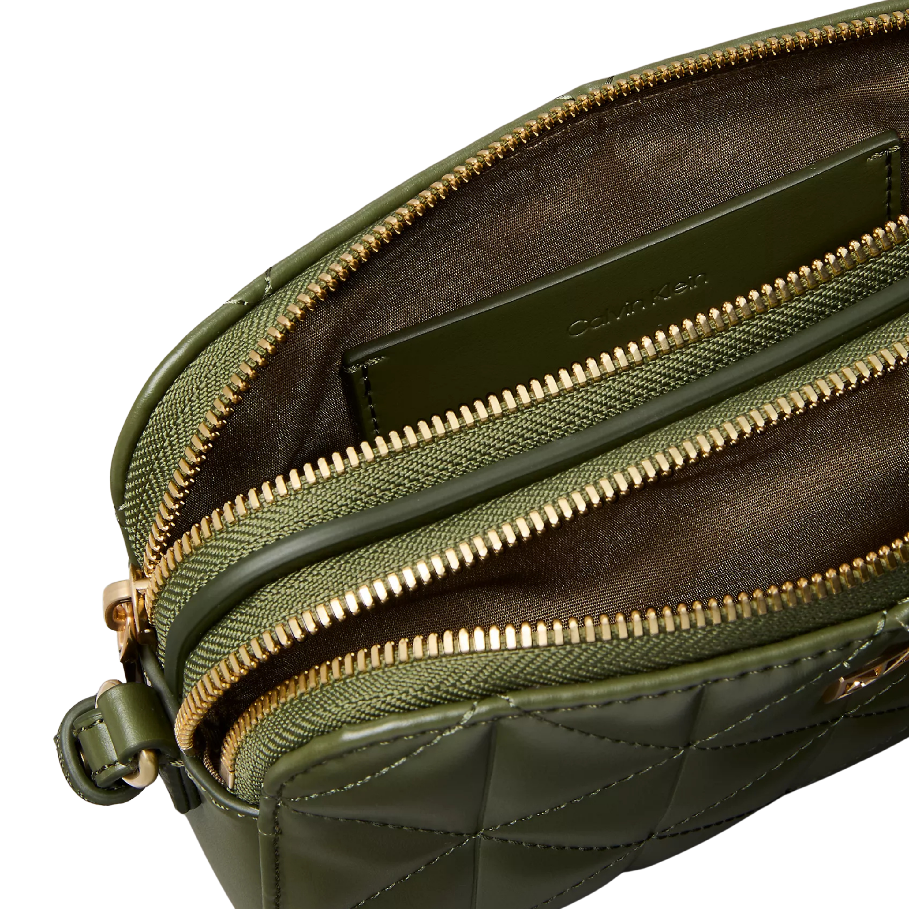 Calvin Klein Women Quilted Emblem Logo Camera Bag - Cypress