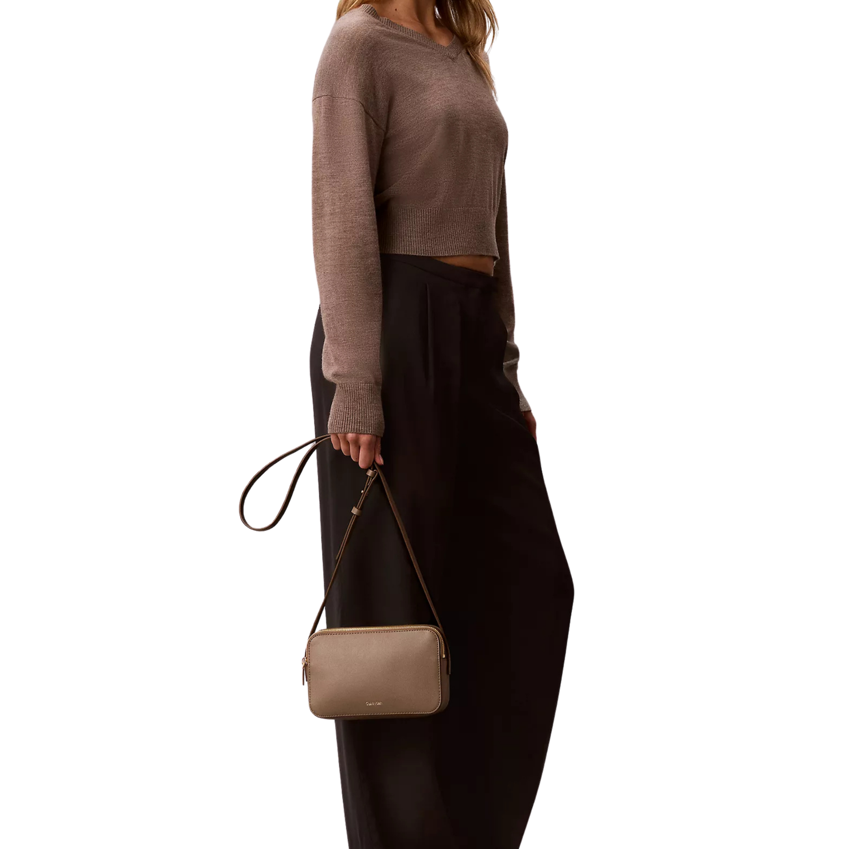Calvin Klein Women Foil Logo Camera Bag - Desert Taupe