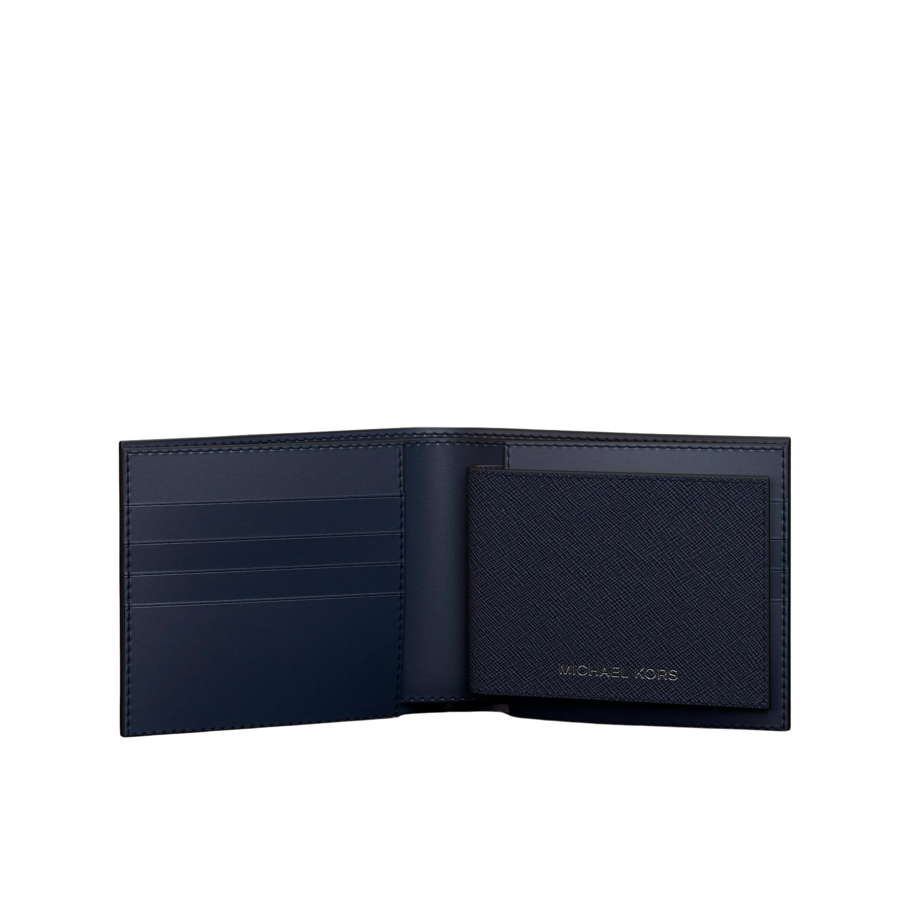 Michael Kors Men Cooper Saffiano Leather Billfold Wallet With Passcase - Navy