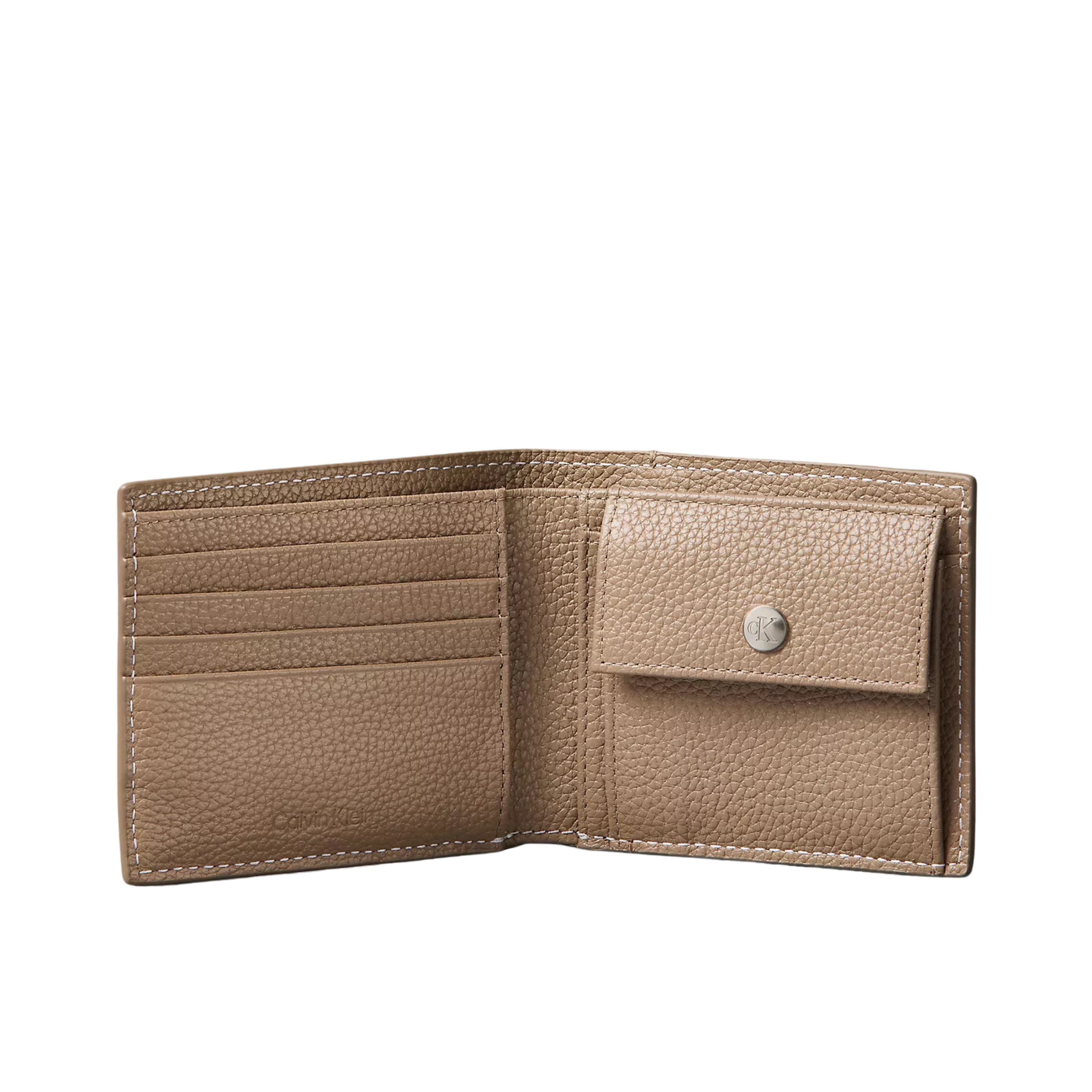 Calvin Klein Men Monologo Bifold Wallet with Coin Pouch - Desert Taupe
