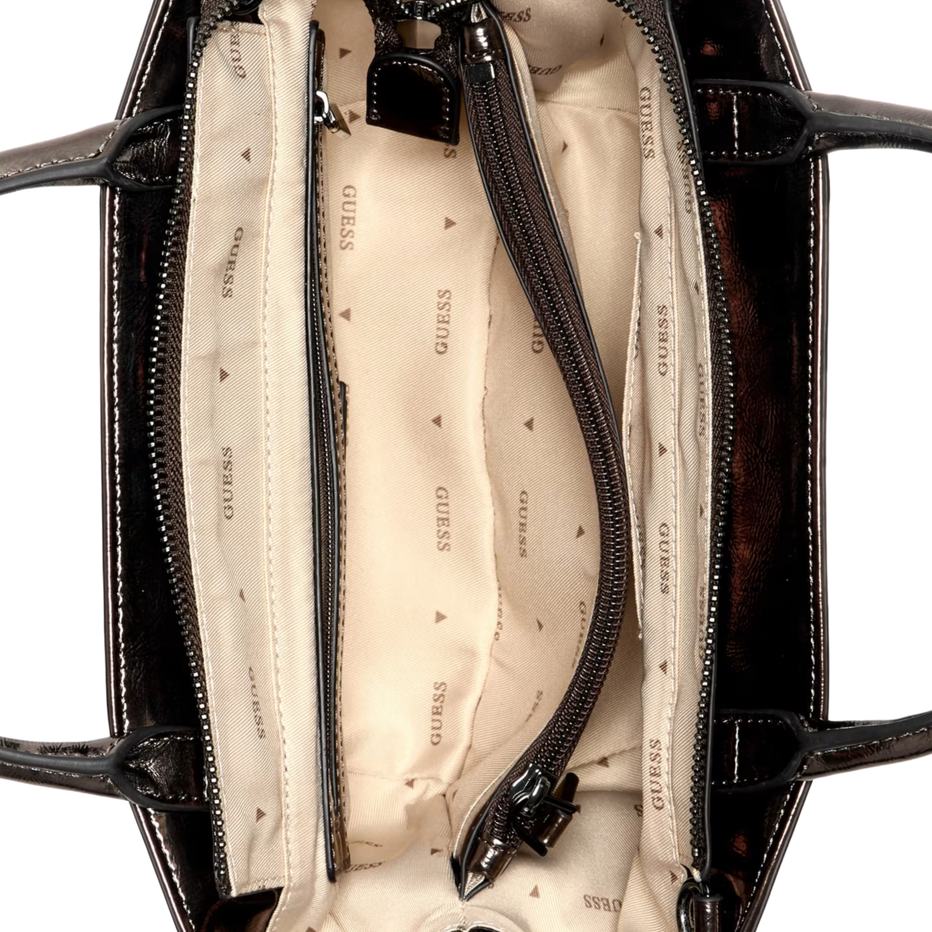 Guess Women Bolena Metallic Mini Satchel - Pewter