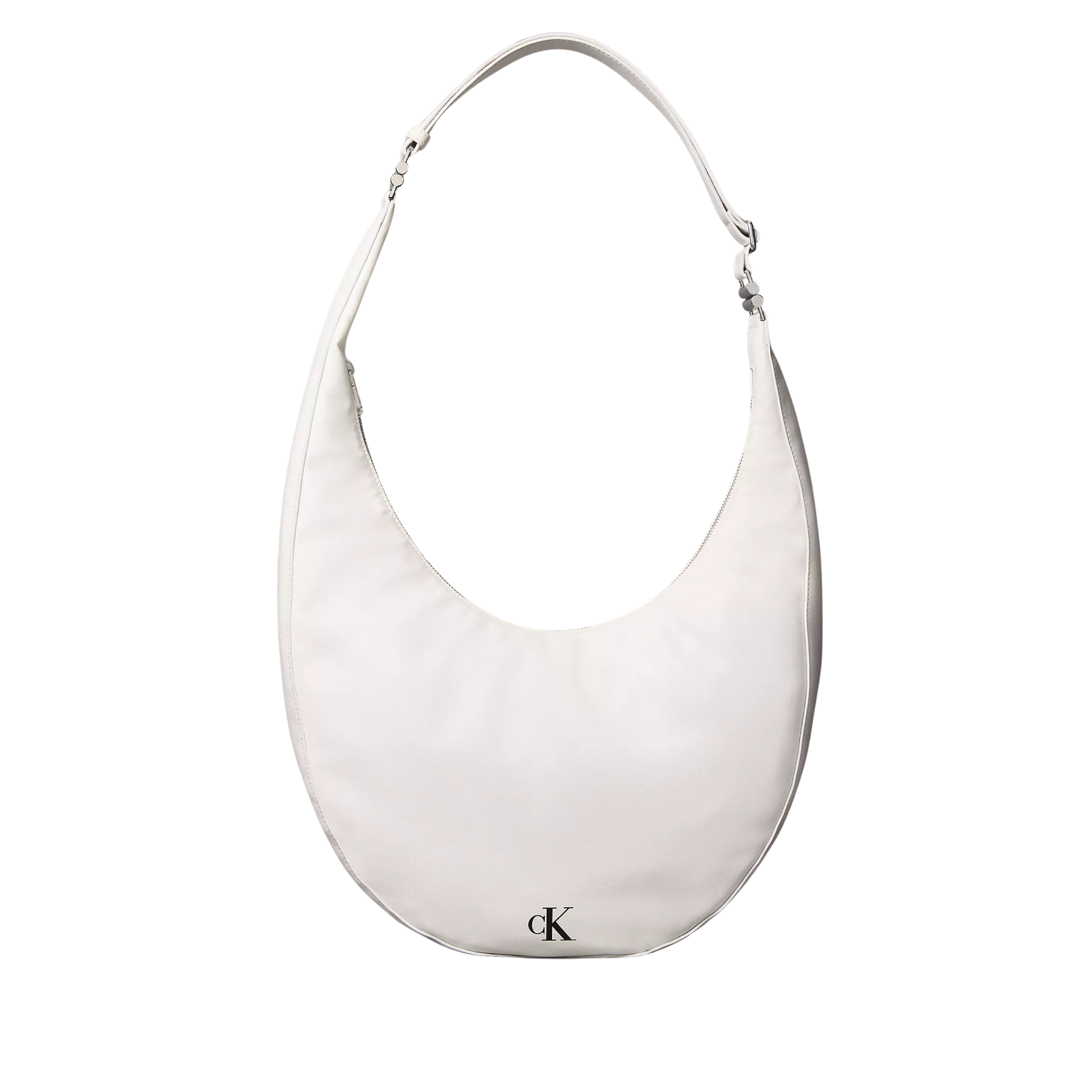 Calvin Klein Women Curved Convertible Crossbody Bag - White Alyssum