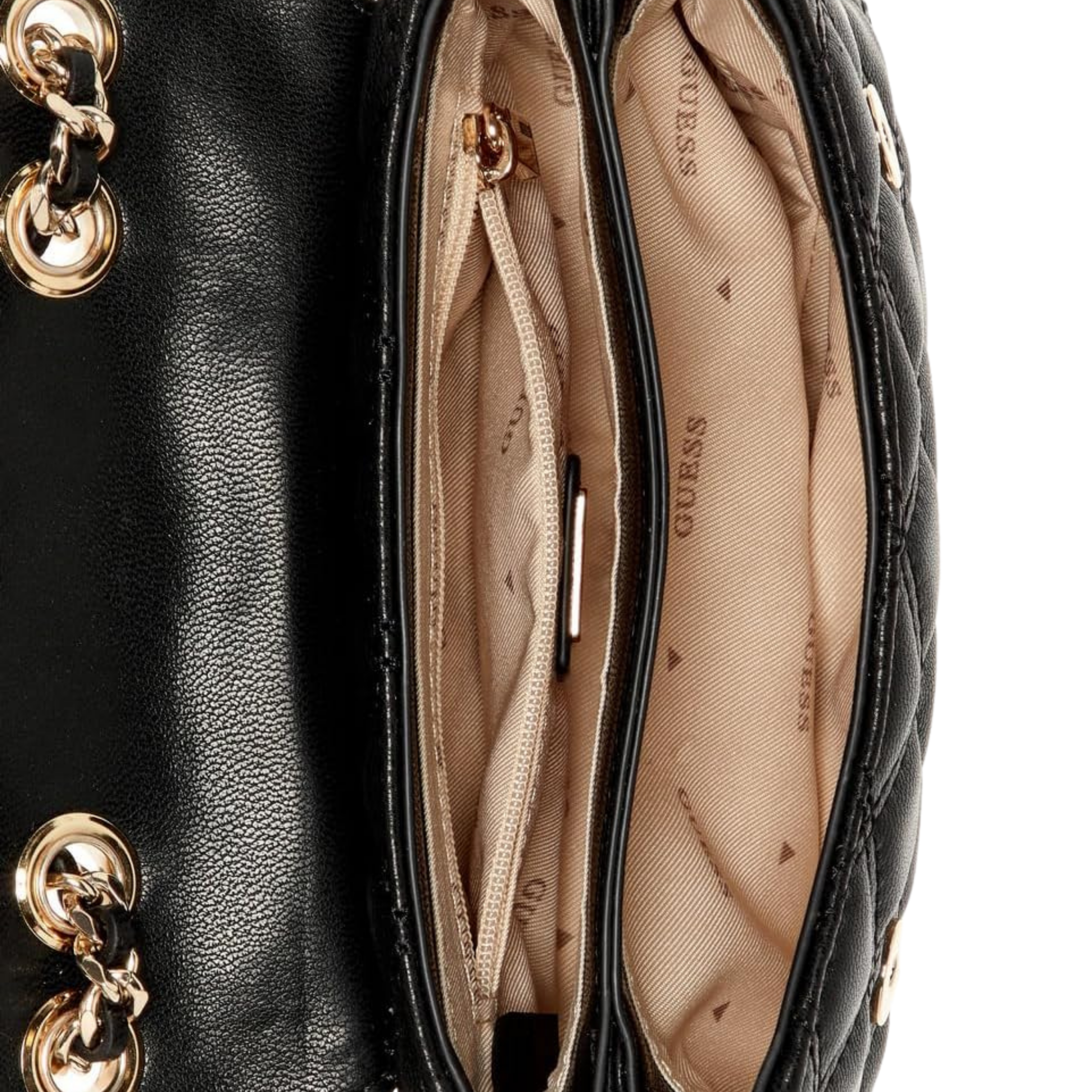 Guess Women Giully Quilted Mini Crossbody - Black