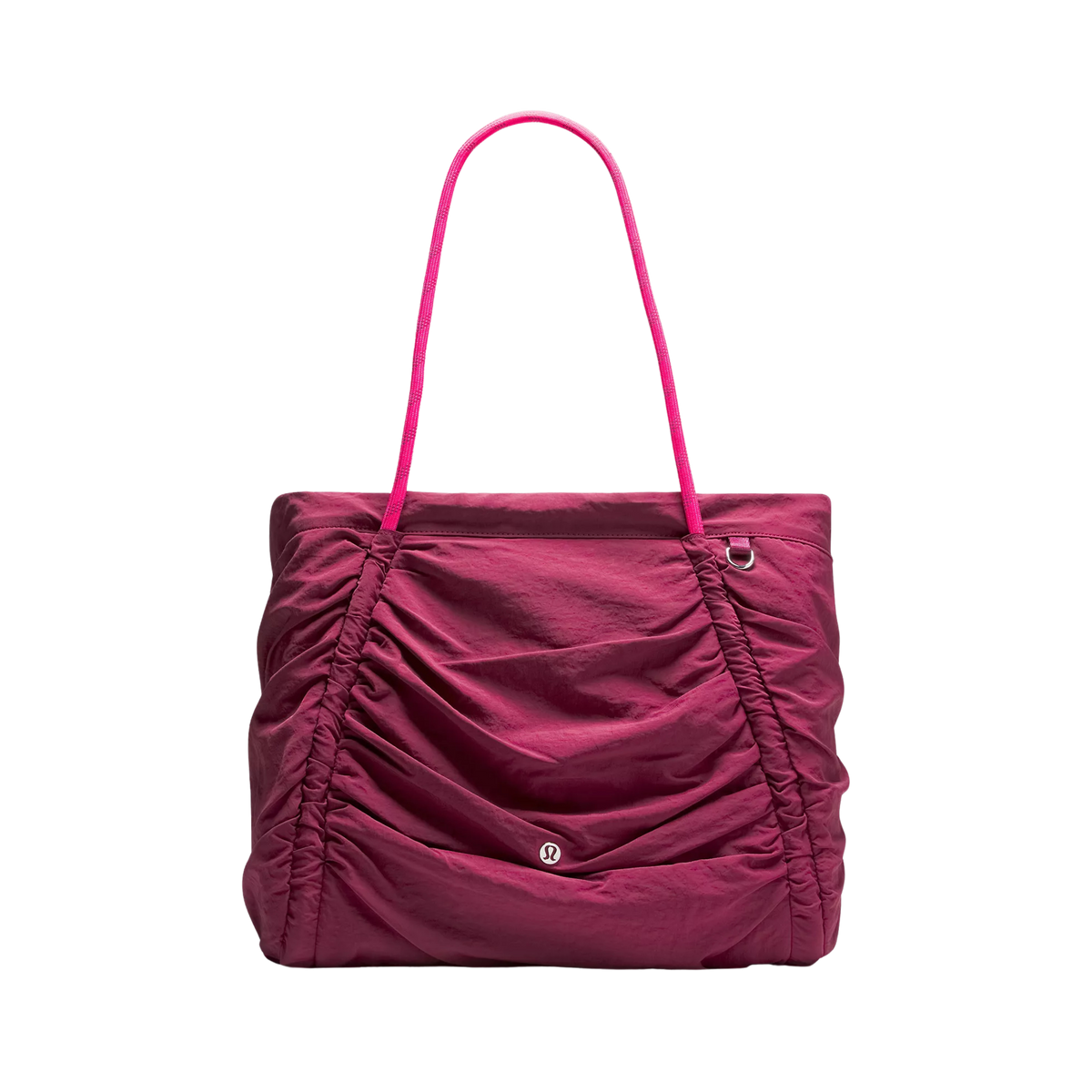 Lululemon Ruched Tote Bag 24L - Raspberry Rave Flamingo Fun Silver