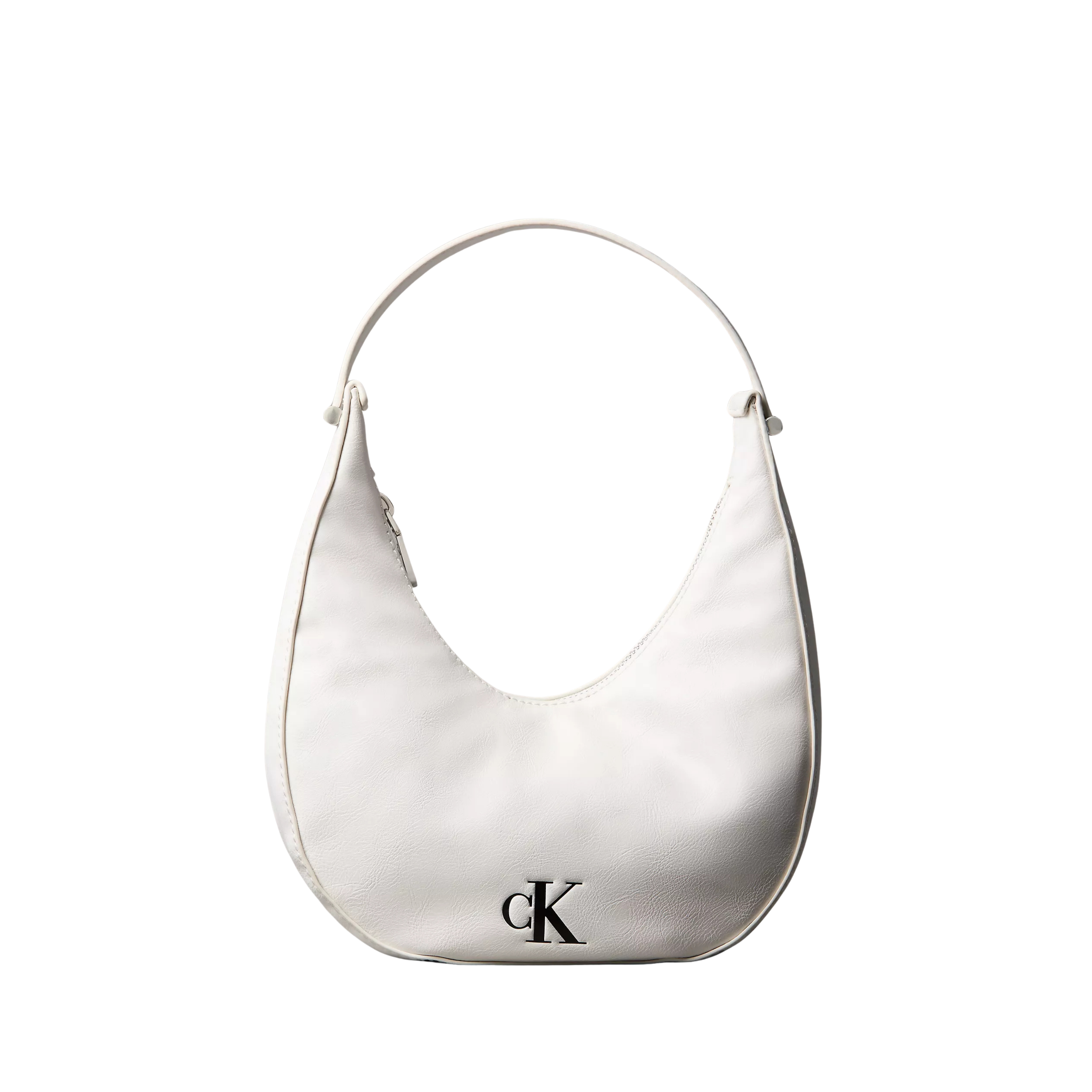 Calvin Klein Women Curved Convertible Small Shoulder Bag - White Alyssum