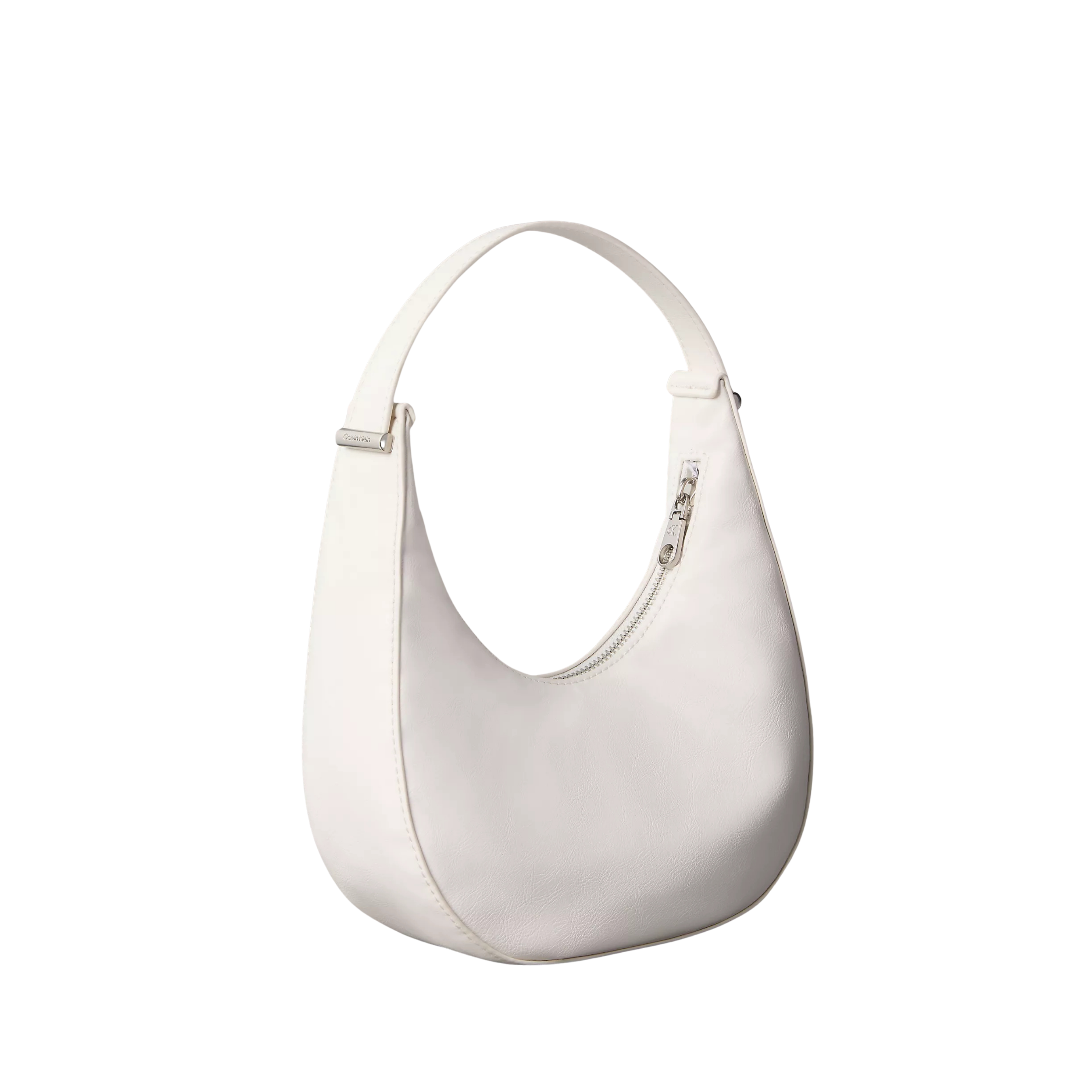 Calvin Klein Women Curved Convertible Small Shoulder Bag - White Alyssum