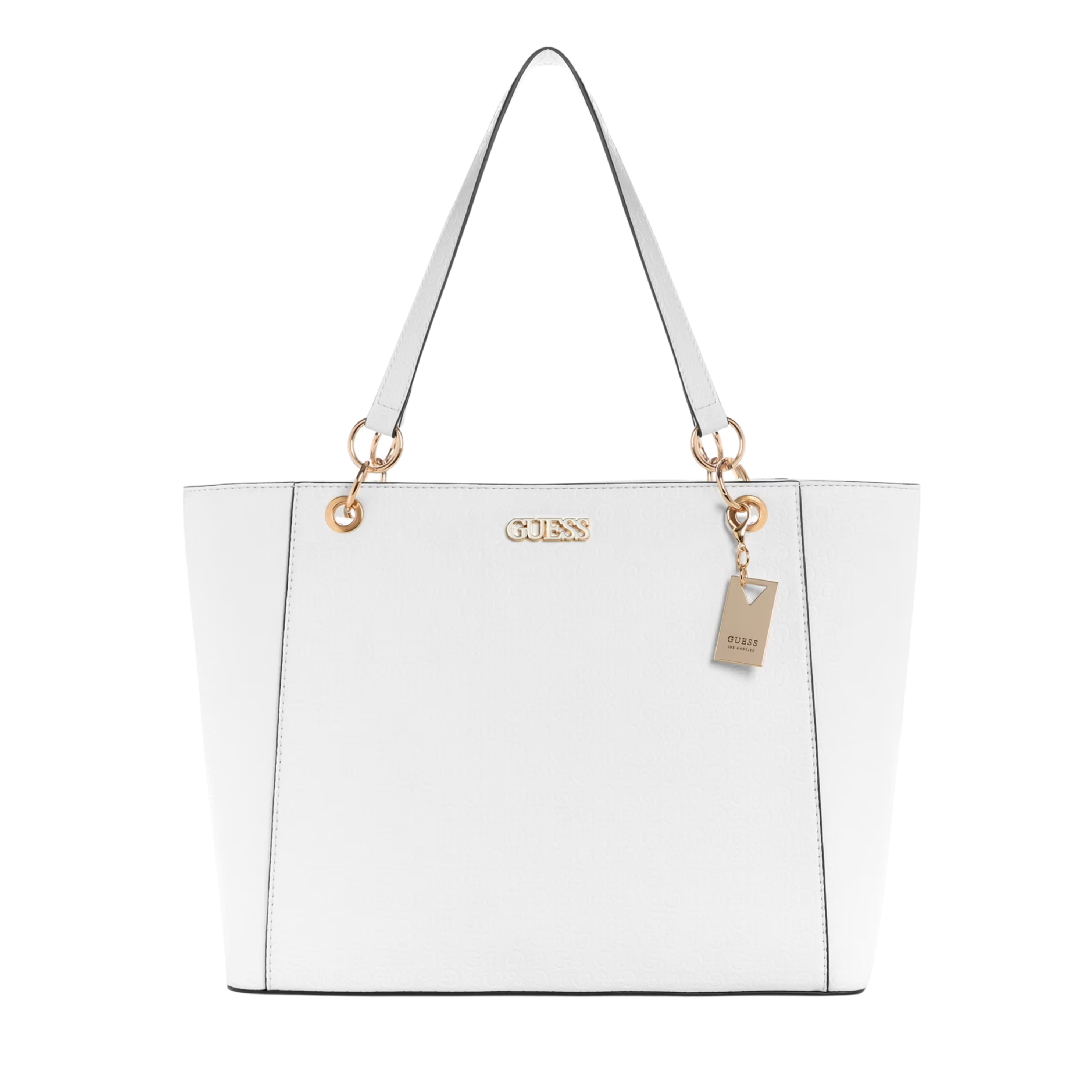 Guess Women Zakaria Debossed Logo Tote - White