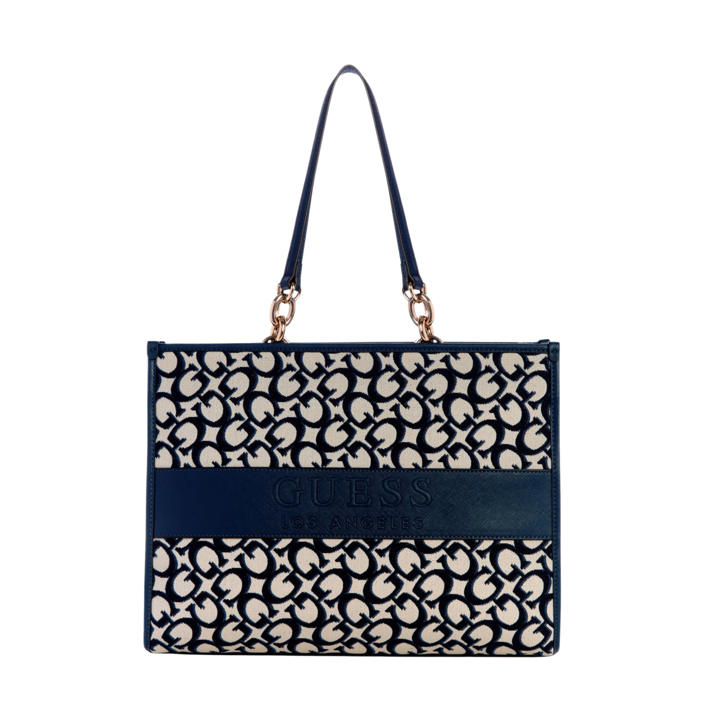 Guess Women Myrtille Jacquard Logo Tote - Blue