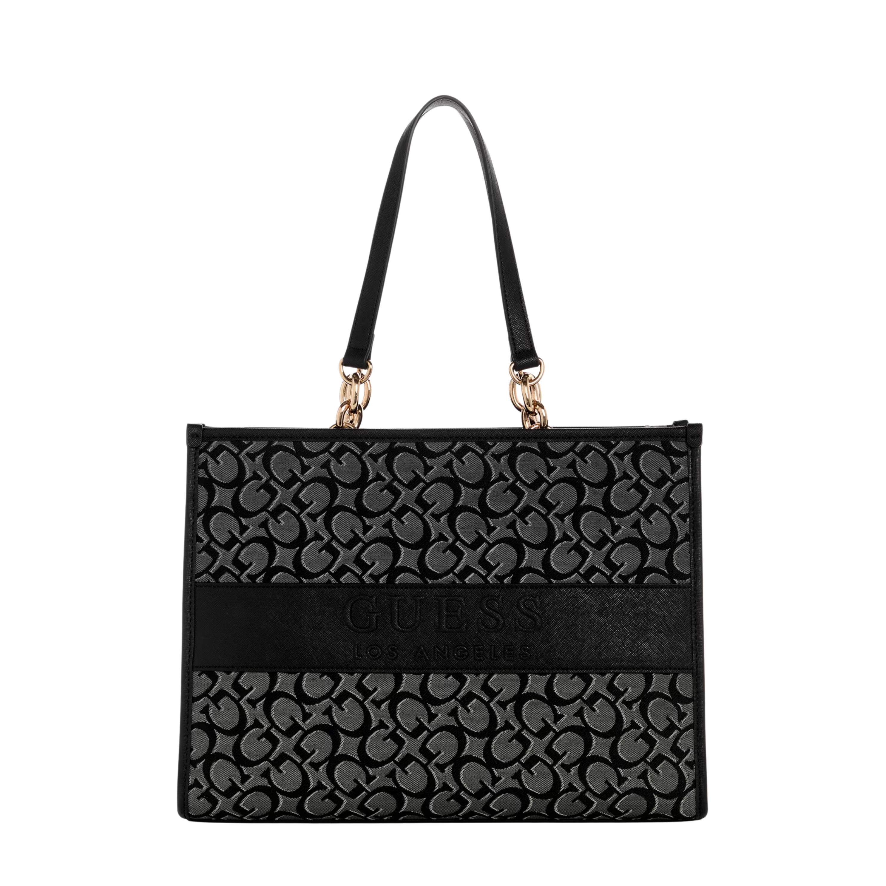 Guess Women Myrtille Jacquard Logo Tote - Black