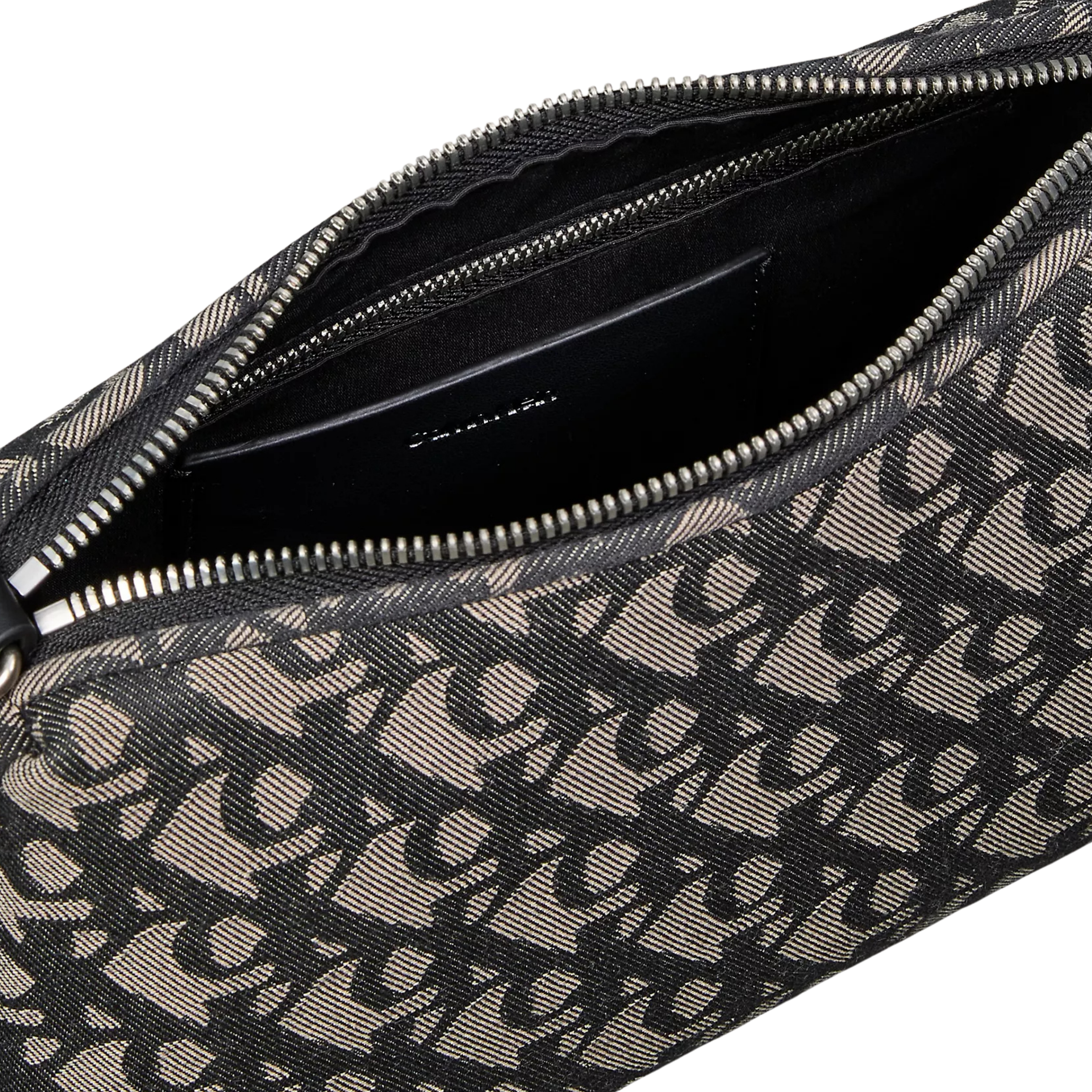 Calvin Klein Women Pleat Monogram Logo Shoulder Bag - Black Lotus Beige