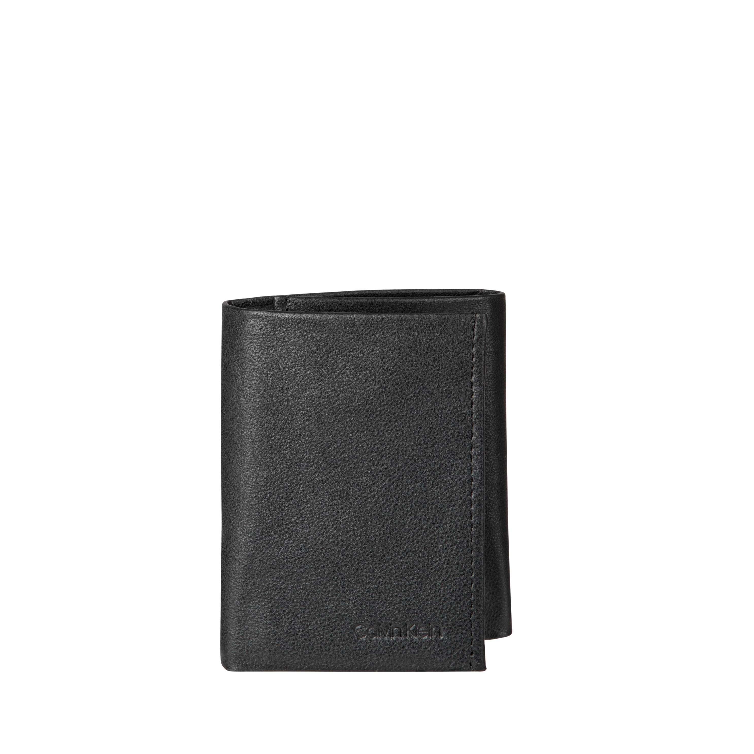 Calvin Klein Men RFID Leather Trifold Wallet - Black