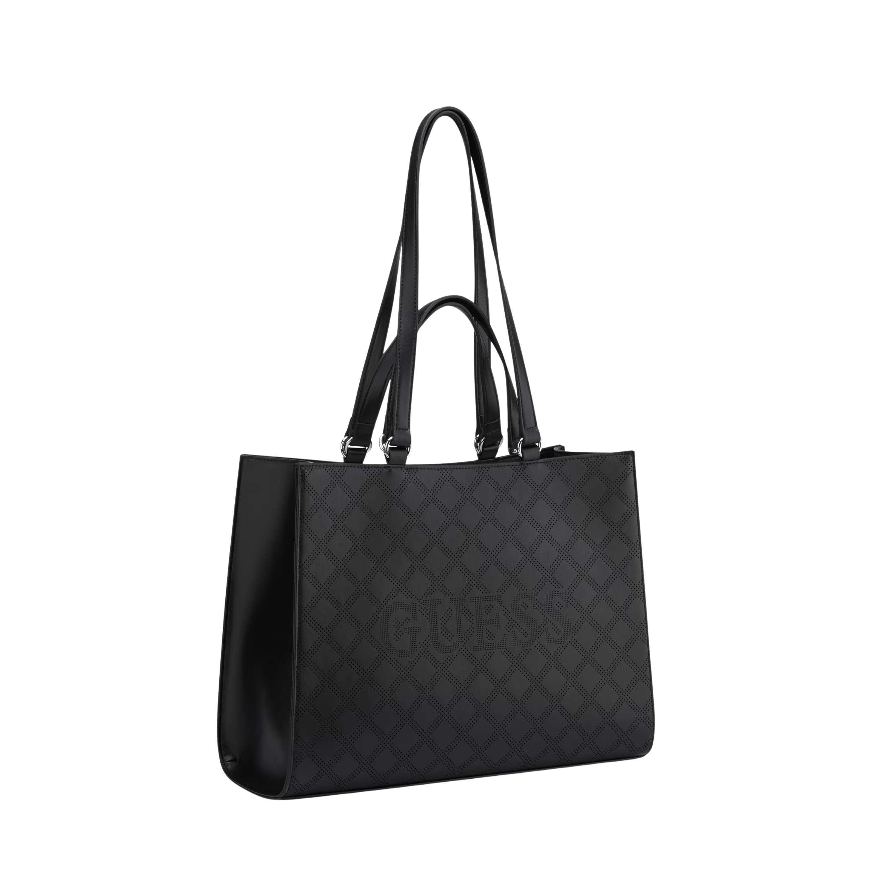 Guess Women Forber Perforated Logo Carryal - Black