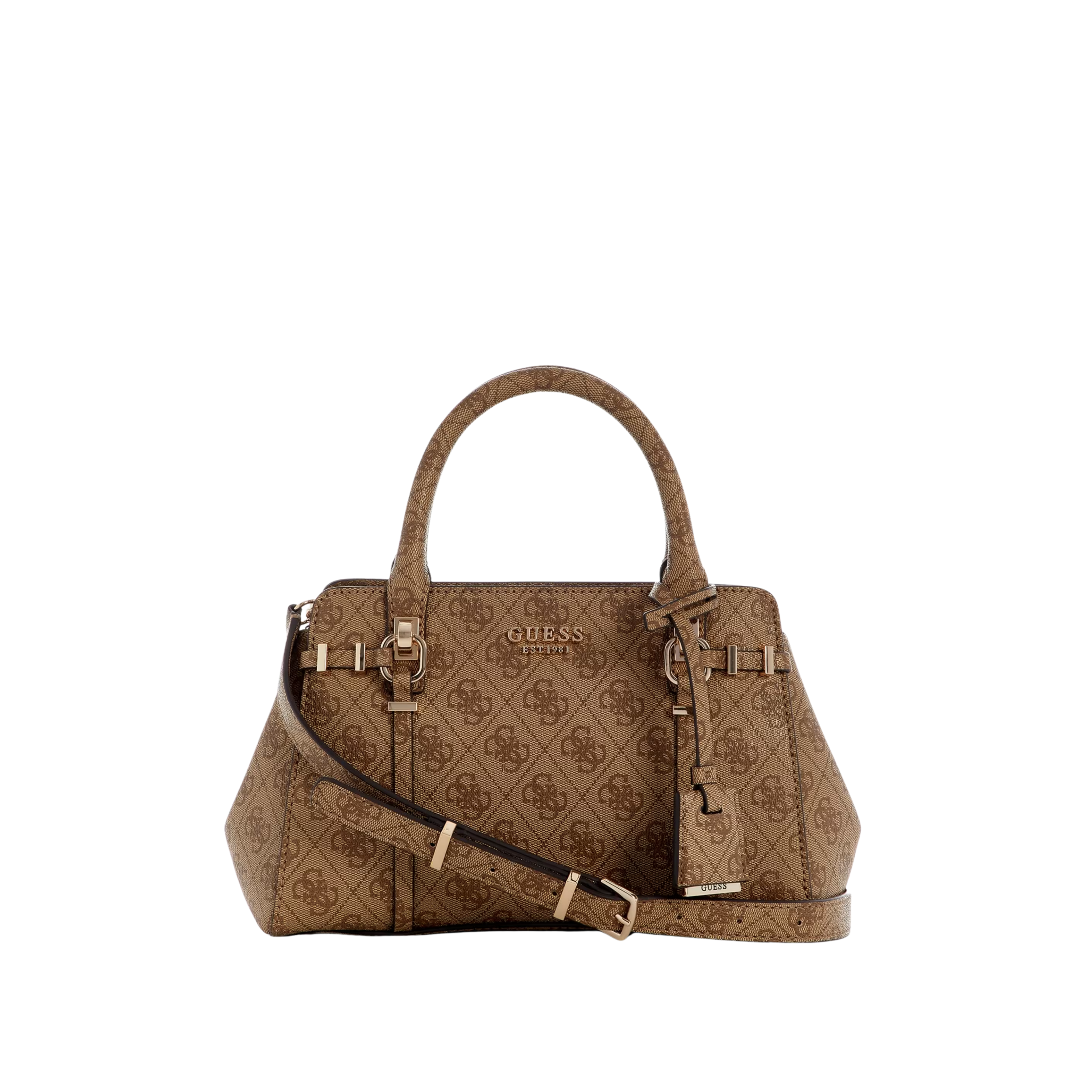 Guess Women Leona Logo Handbag - Latte Logo