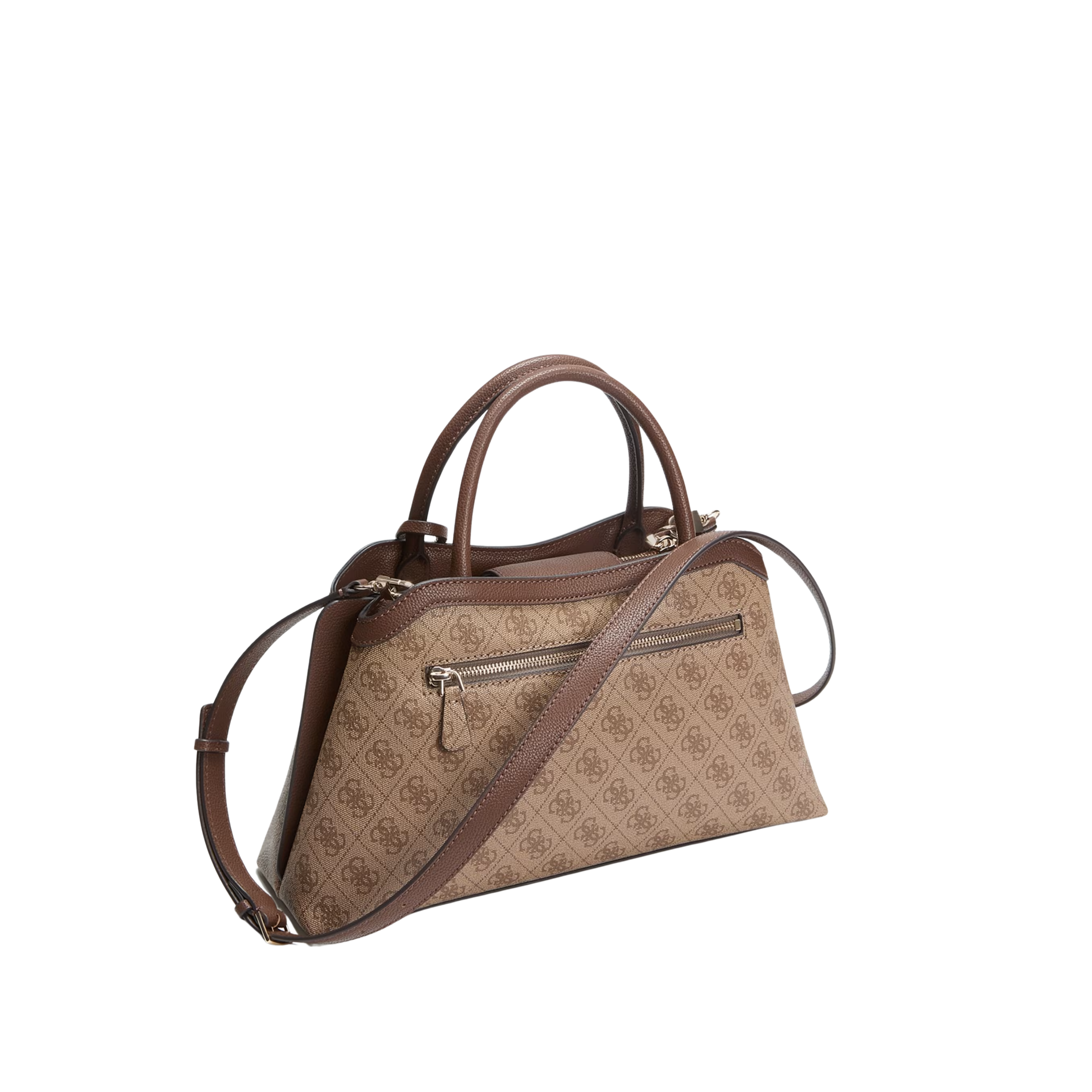 Guess Women Lindsey Satchel Bag - Latte Logo