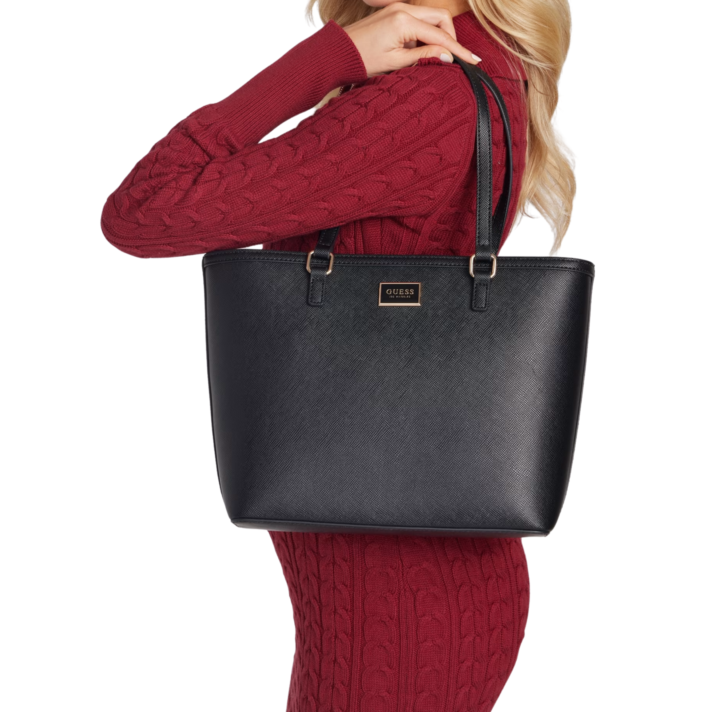 Guess Women Hilda Saffiano Tote - Black