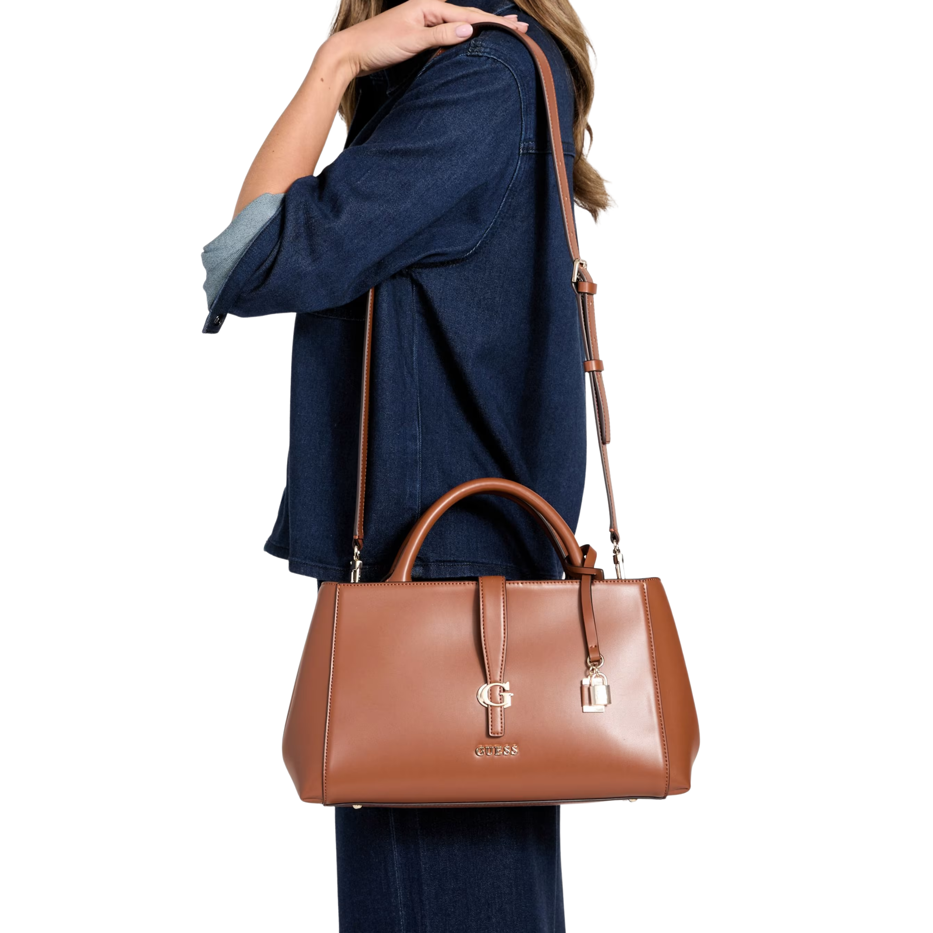 Guess Women Carrie Handbag - Cognac