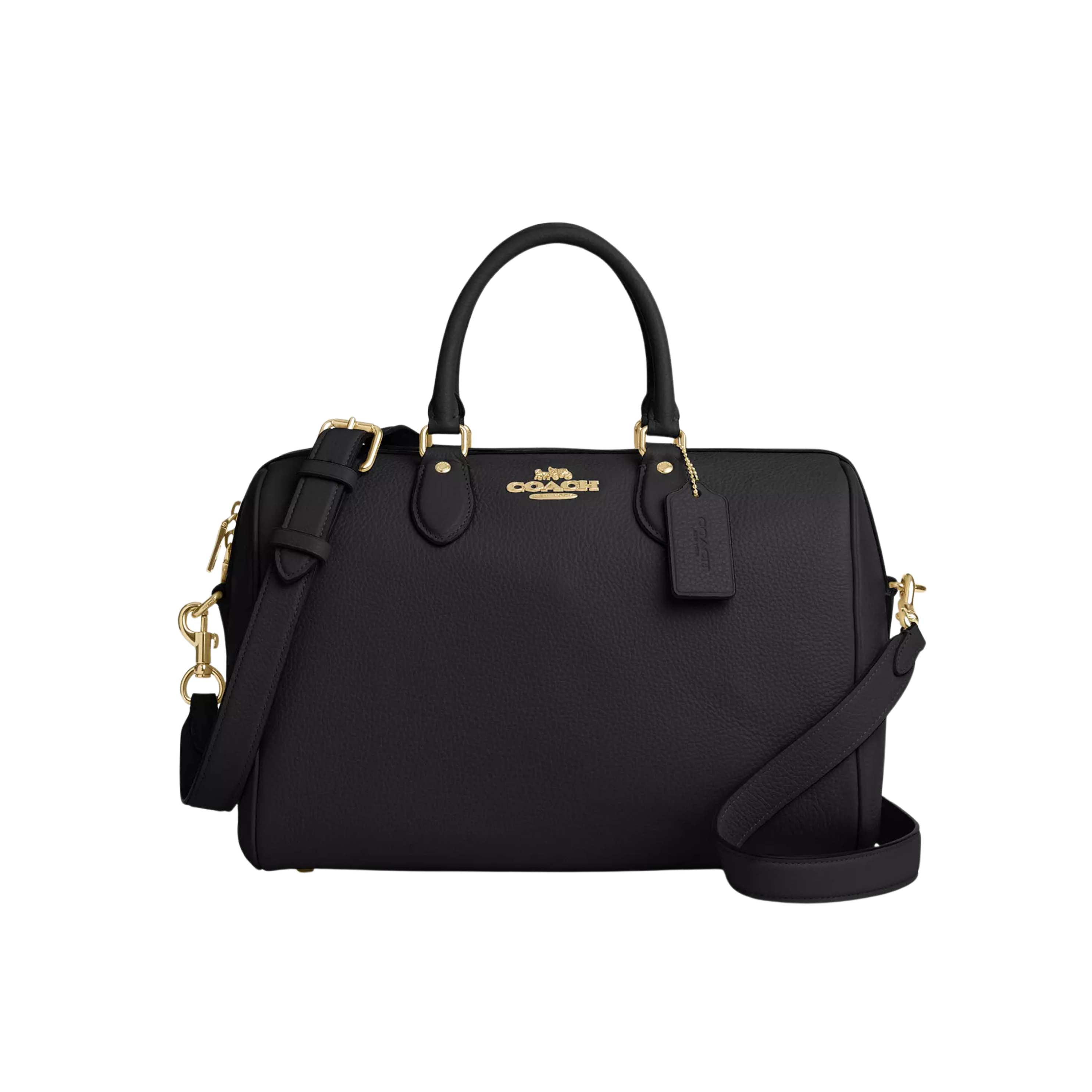 COACH Women Rowan Large Satchel Bag - Gold Black