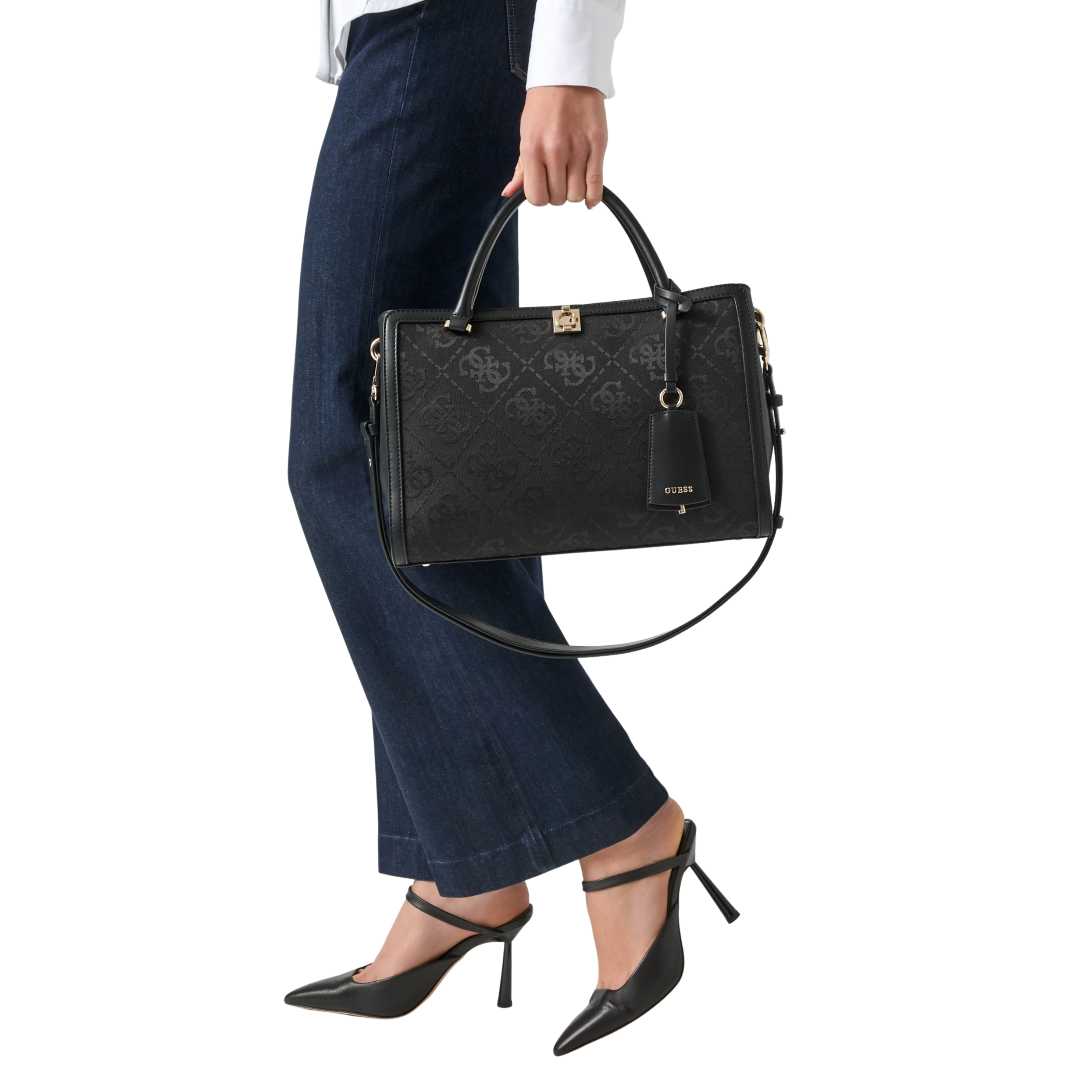 Guess Women Audrey Logo Satchel Bag - Blossom