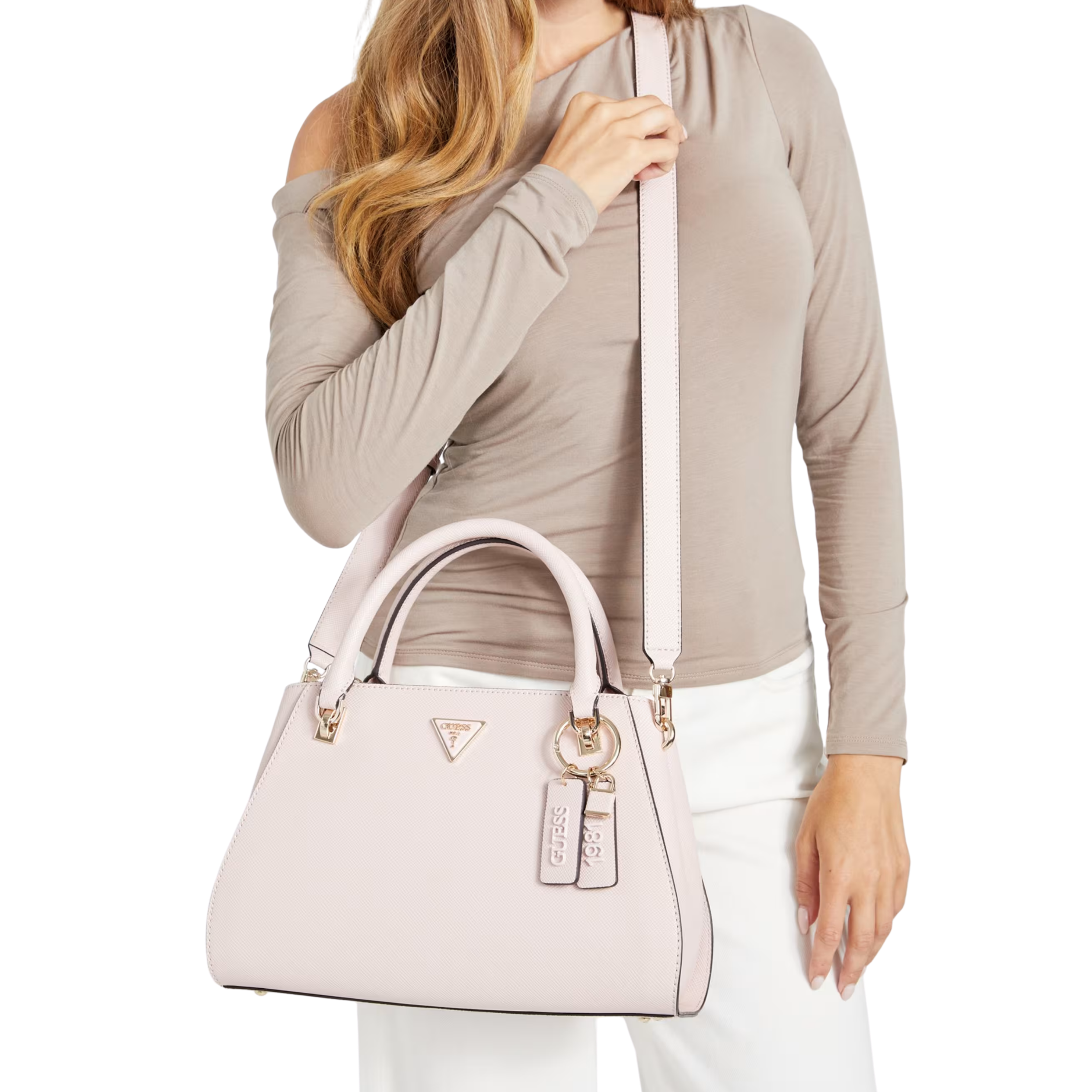 Guess Women Noelle Saffiano Handbag - Light Rose