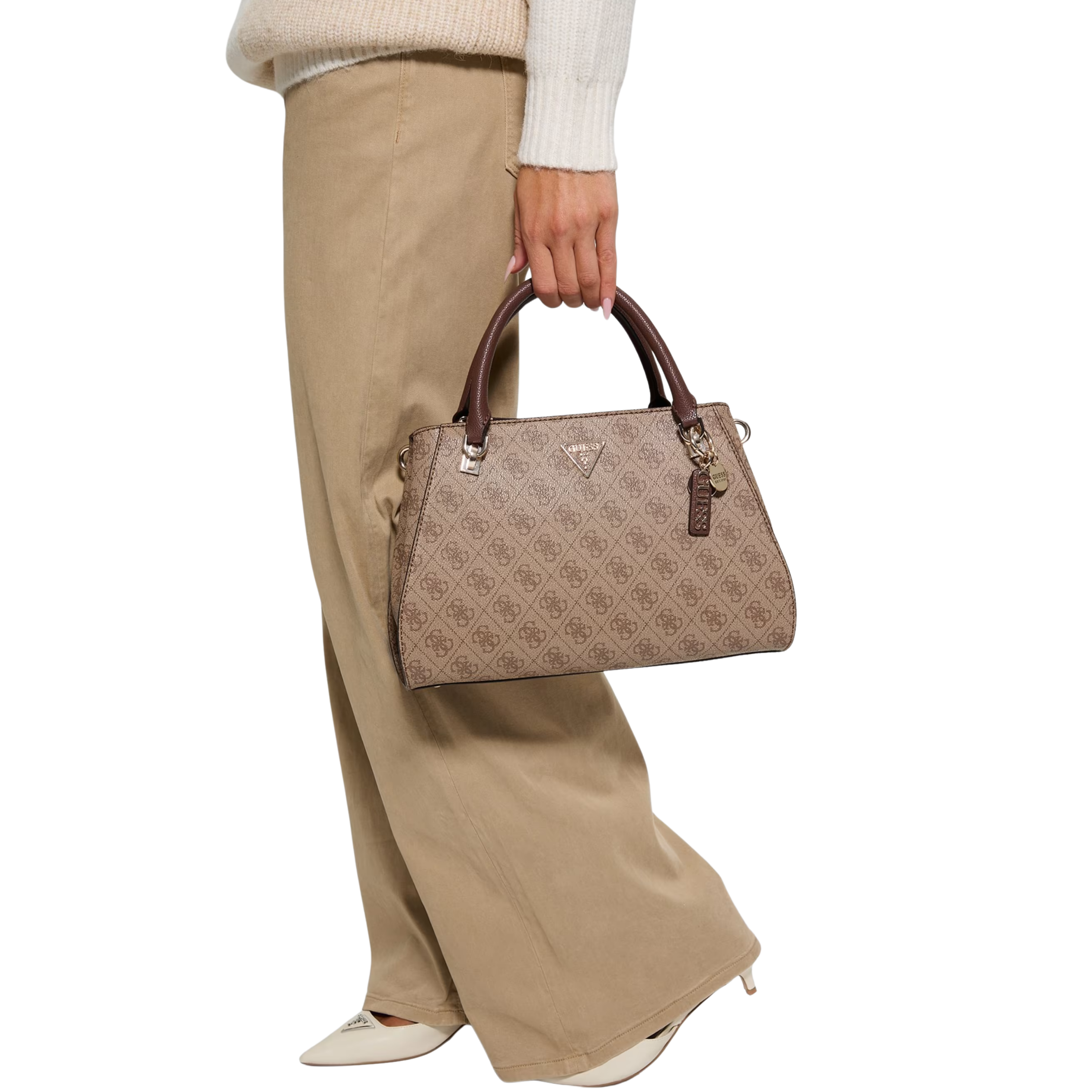 Guess Women Noelle Luxury Satchel - Light Vintage
