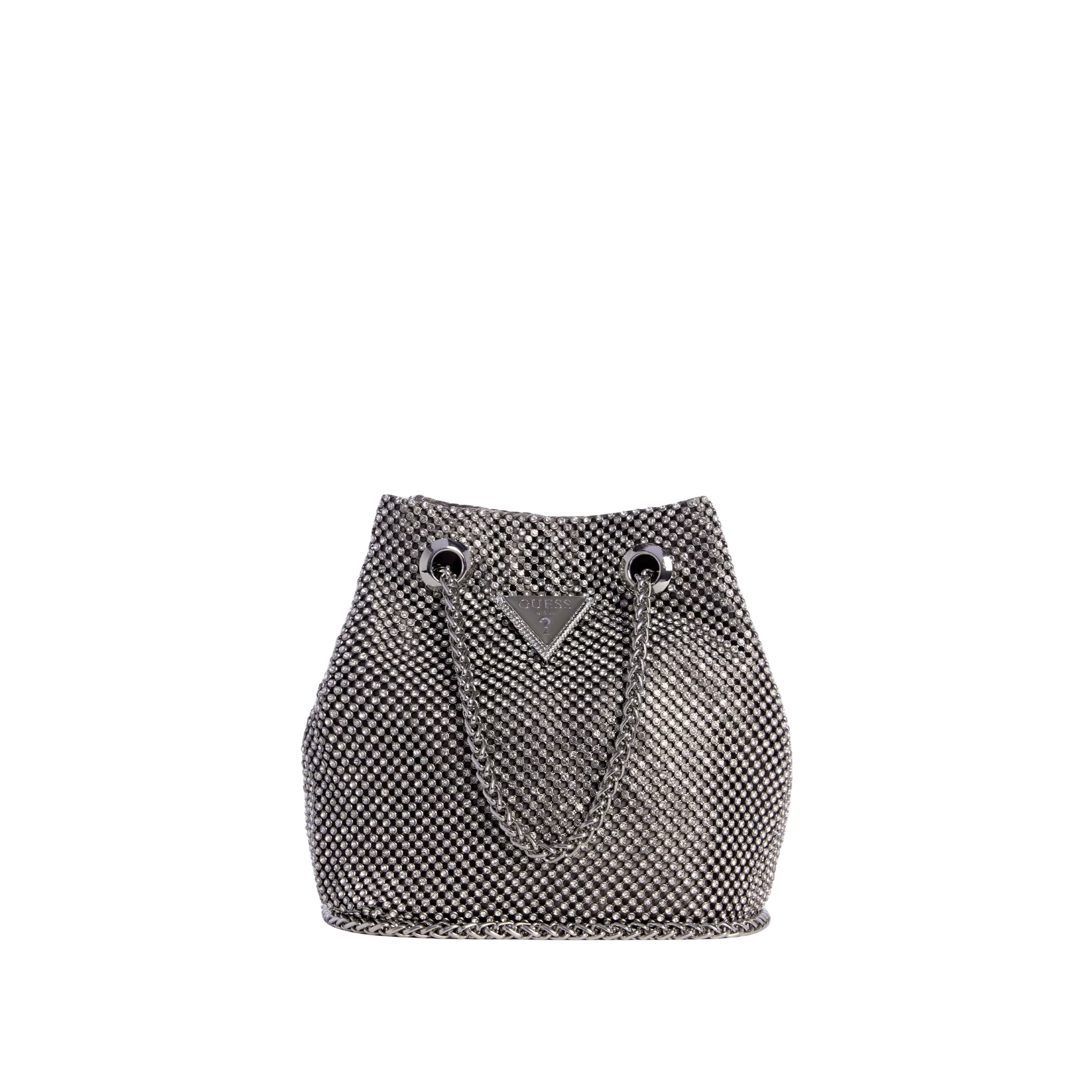Guess Women Zalina Mesh Pouch - Silver