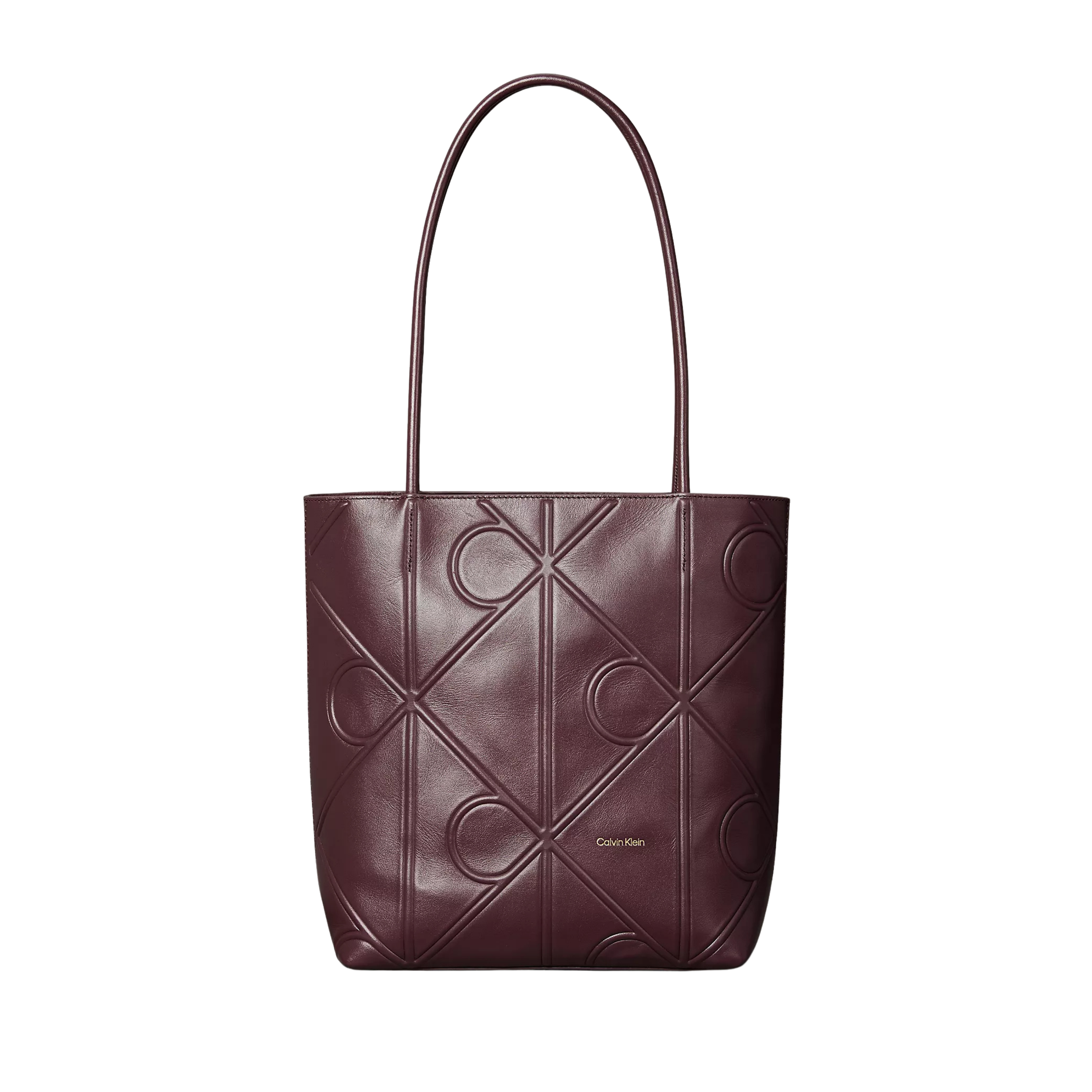 Calvin Klein Women Embossed Emblem Logo Small Tote Bag - Fudge