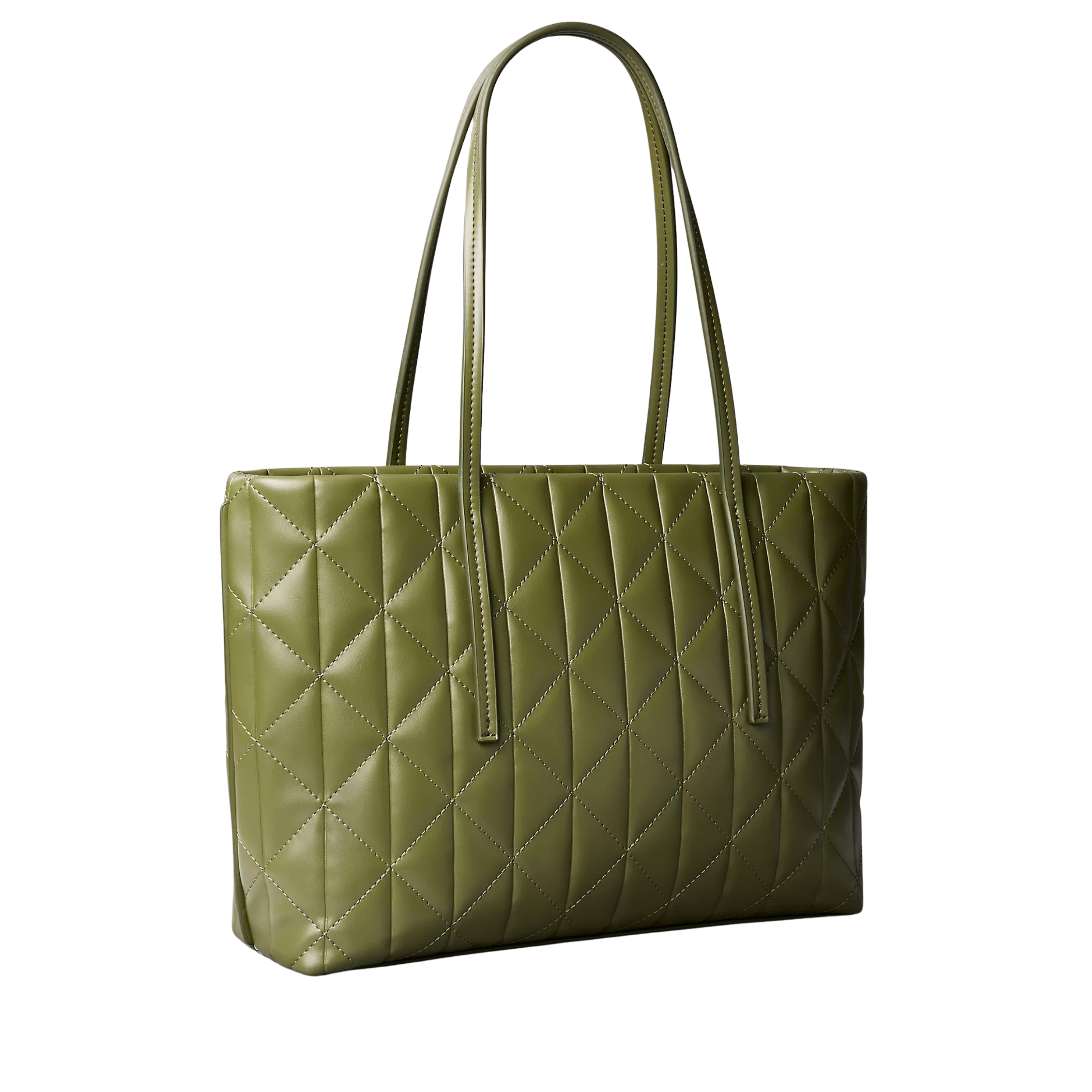 Calvin Klein Women Quilted Emblem Logo Small Tote Bag - Cypress