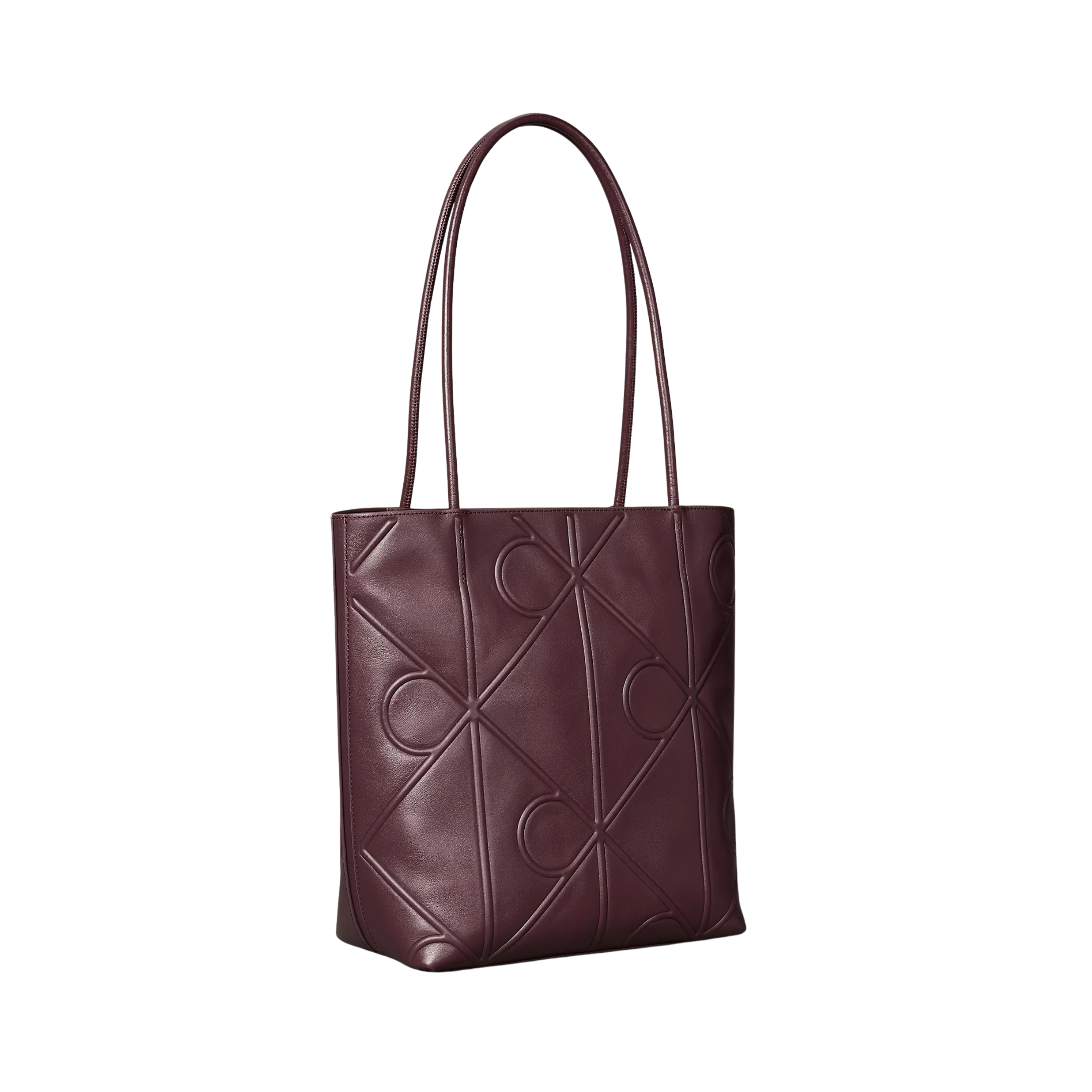 Calvin Klein Women Embossed Emblem Logo Small Tote Bag - Fudge