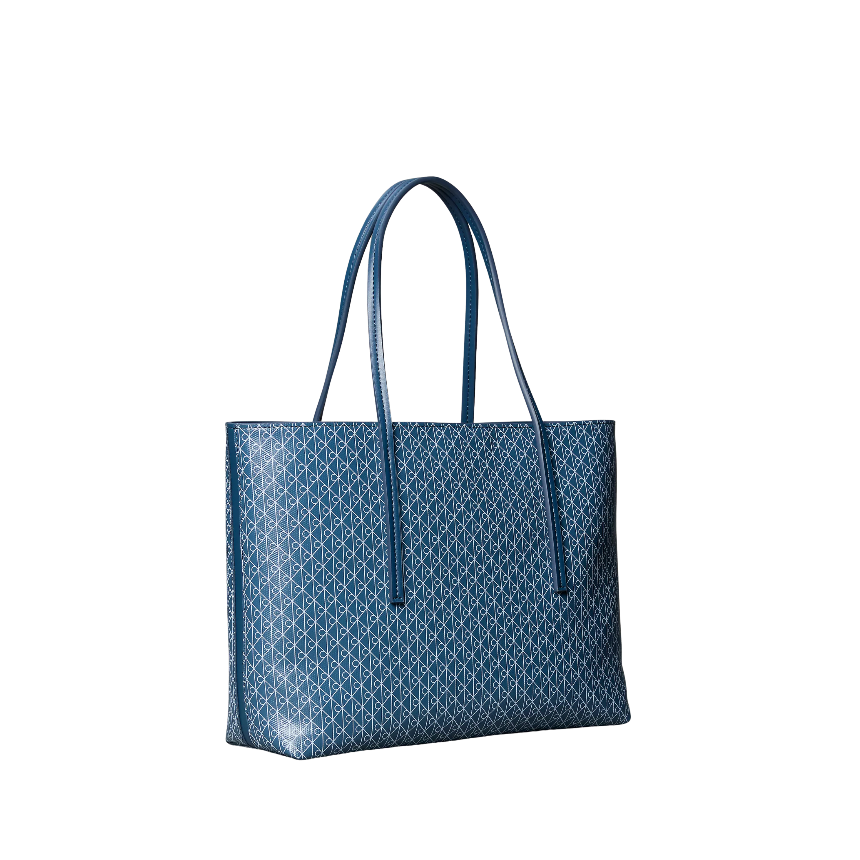 Calvin Klein Women Allover Emblem Logo Small Tote Bag With Pouch - Key Largo Aop